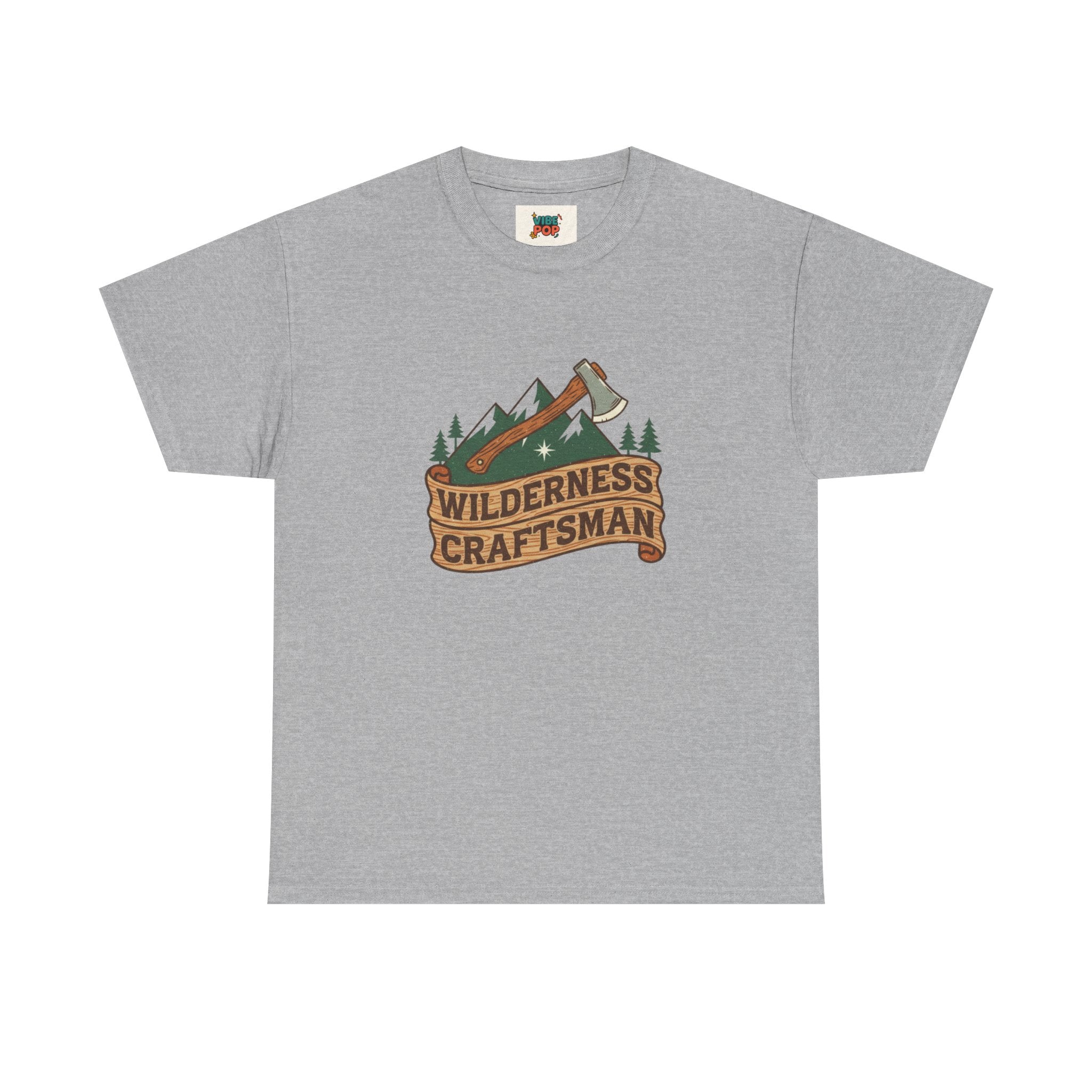 Retro Wilderness Craftsman Tee, Unisex Heavy Cotton Tee for Outdoors Lovers, Camping Shirt, Gift for Hikers, Nature Enthusiast Apparel