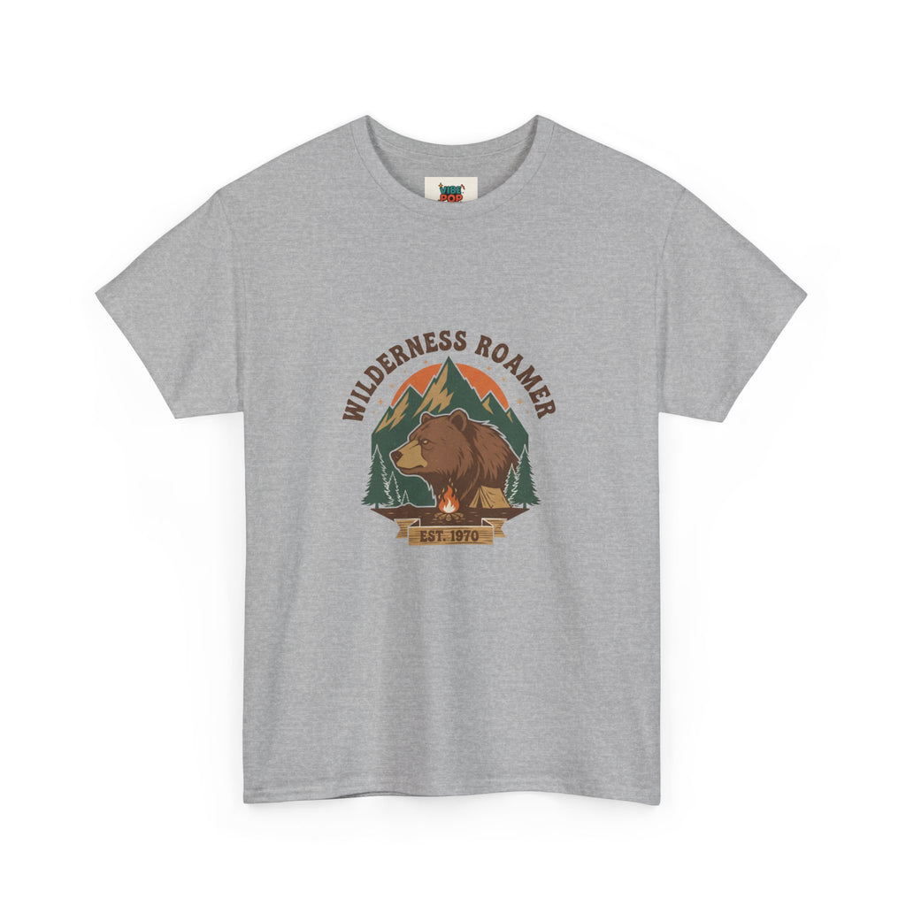 Wilderness Roamer Tee: Unisex Heavy Cotton Shirt, Nature Lover T-Shirt, Outdoor Adventure Retro  Top, Hiking Gear, Gift for Explorers
