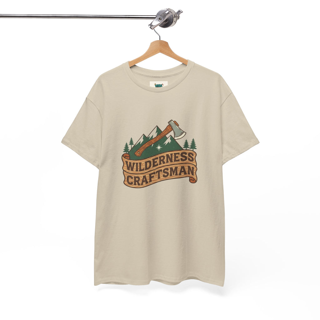 Retro Wilderness Craftsman Tee, Unisex Heavy Cotton Tee for Outdoors Lovers, Camping Shirt, Gift for Hikers, Nature Enthusiast Apparel