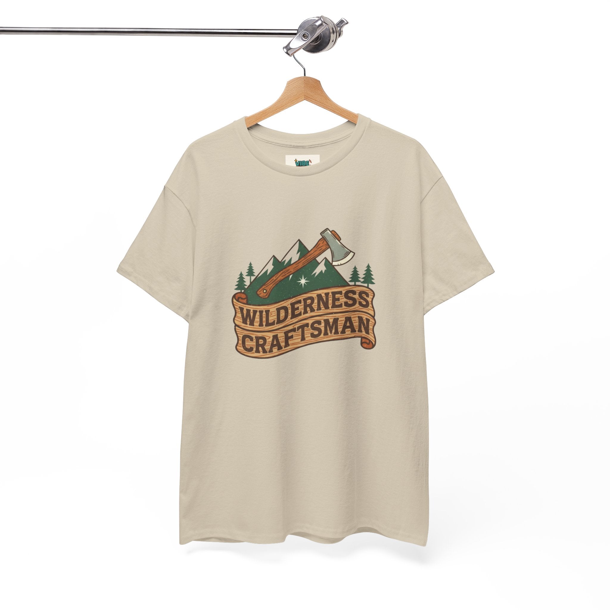 Retro Wilderness Craftsman Tee, Unisex Heavy Cotton Tee for Outdoors Lovers, Camping Shirt, Gift for Hikers, Nature Enthusiast Apparel