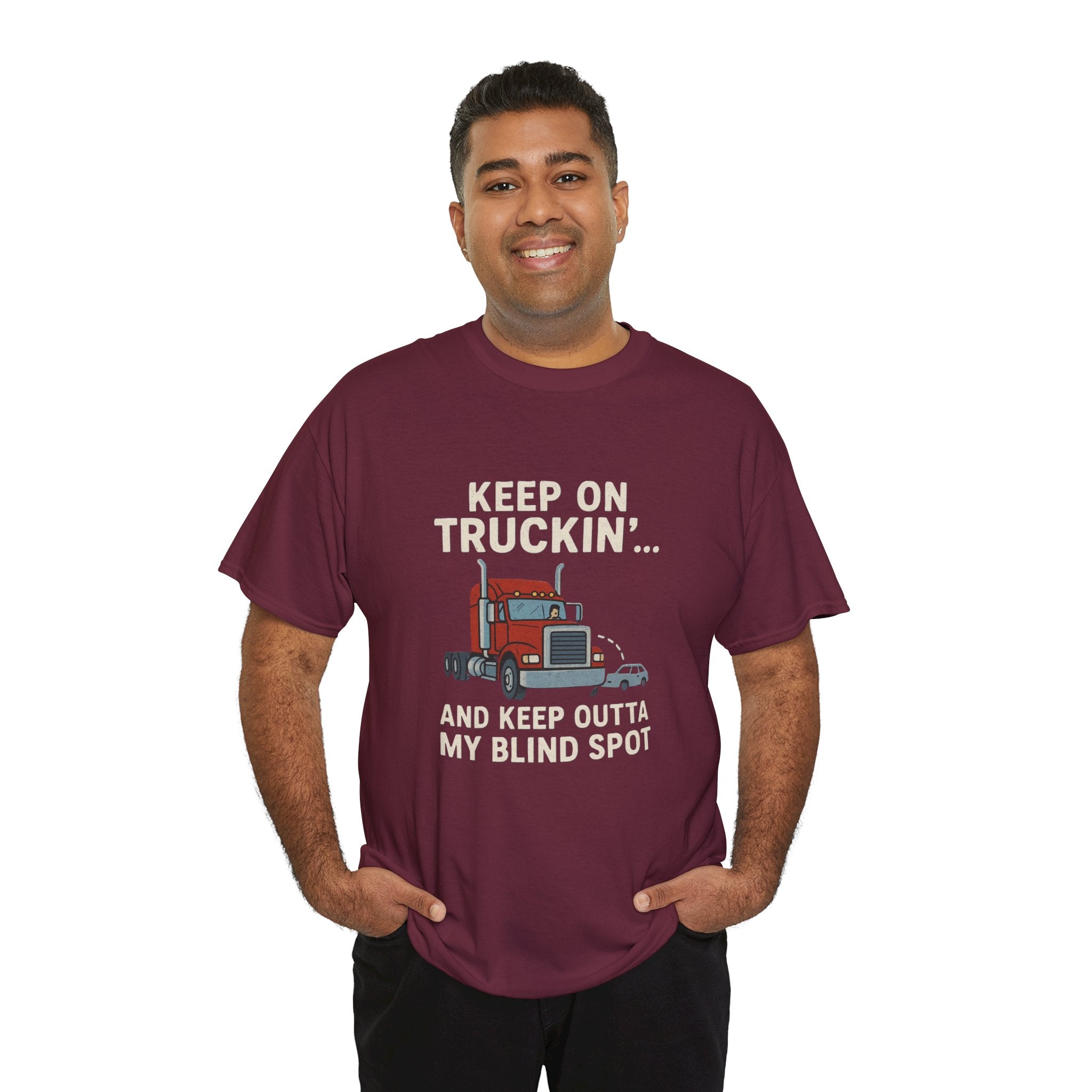 Keep on Truckin' Unisex Heavy Cotton Tee, Perfect Gift for Truck Drivers, Casual Wear, Trucking Apparel, Road Trip T-Shirt, Funny Gift