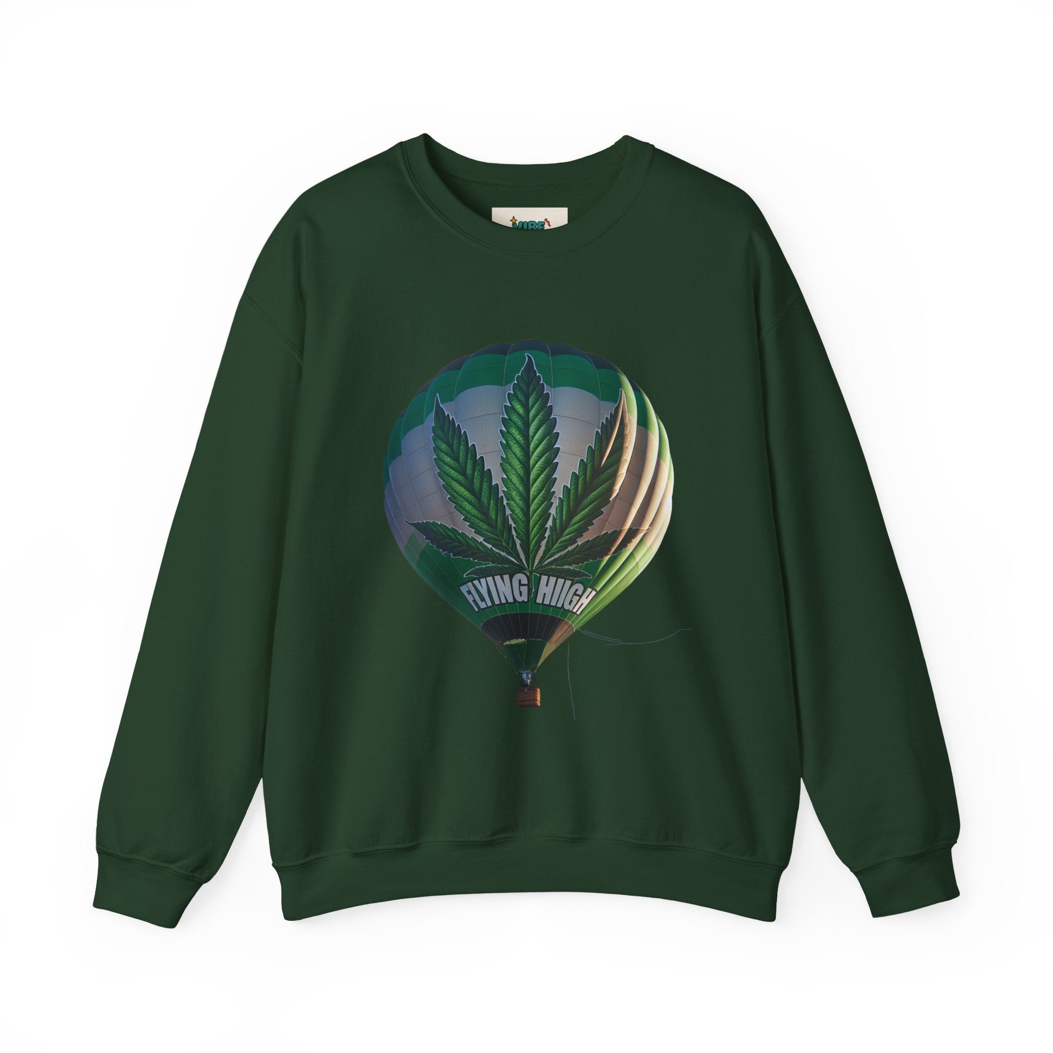 High Flying Crewneck Sweatshirt | Unisex Cannabis Design | Cozy Gift for Smokers | Fall Fashion | Chill Vibes