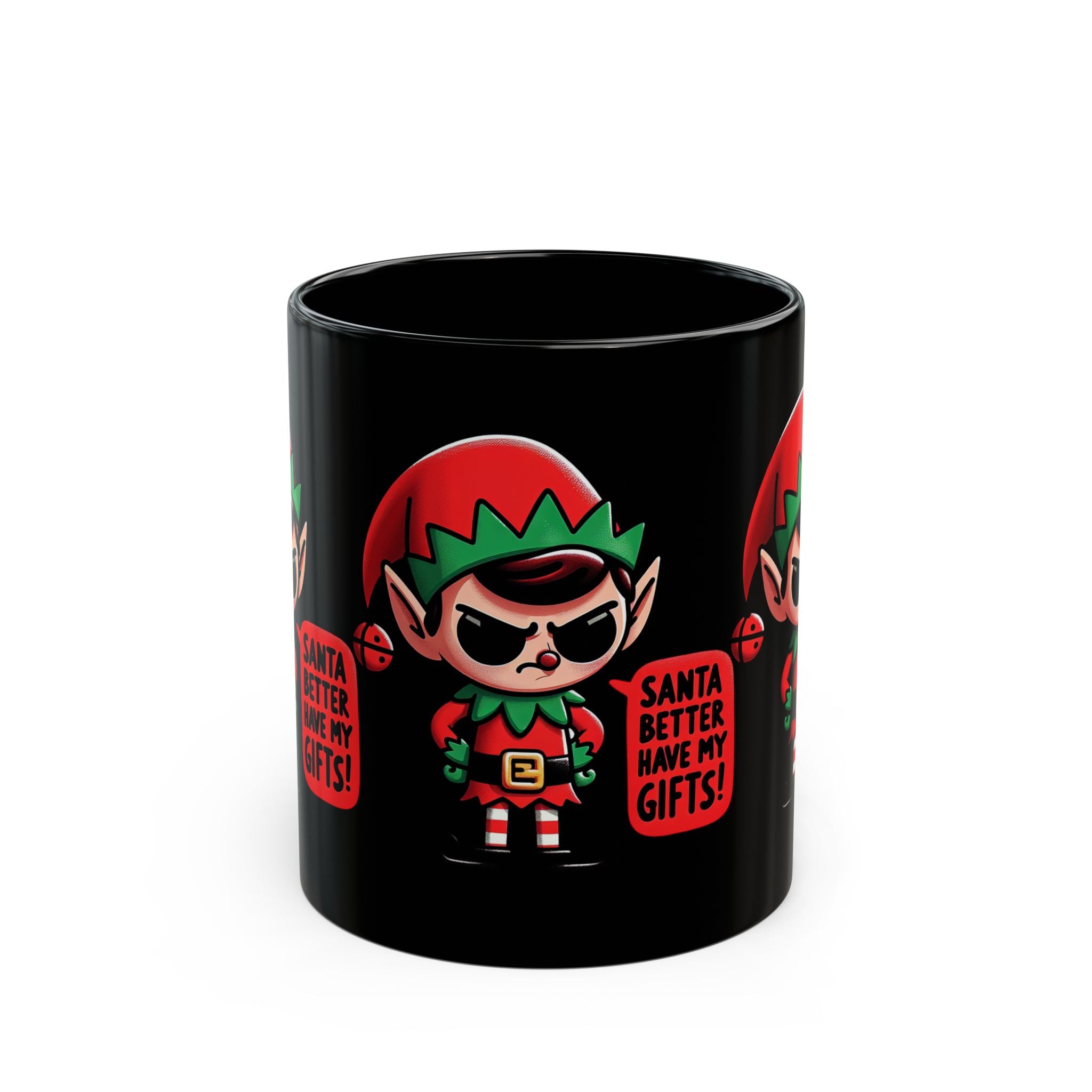 Festive Christmas Mug, Santa Gift Mug, Funny Holiday Coffee Mug, Cute Elf Mug, Gift for Friends, Holiday Decor