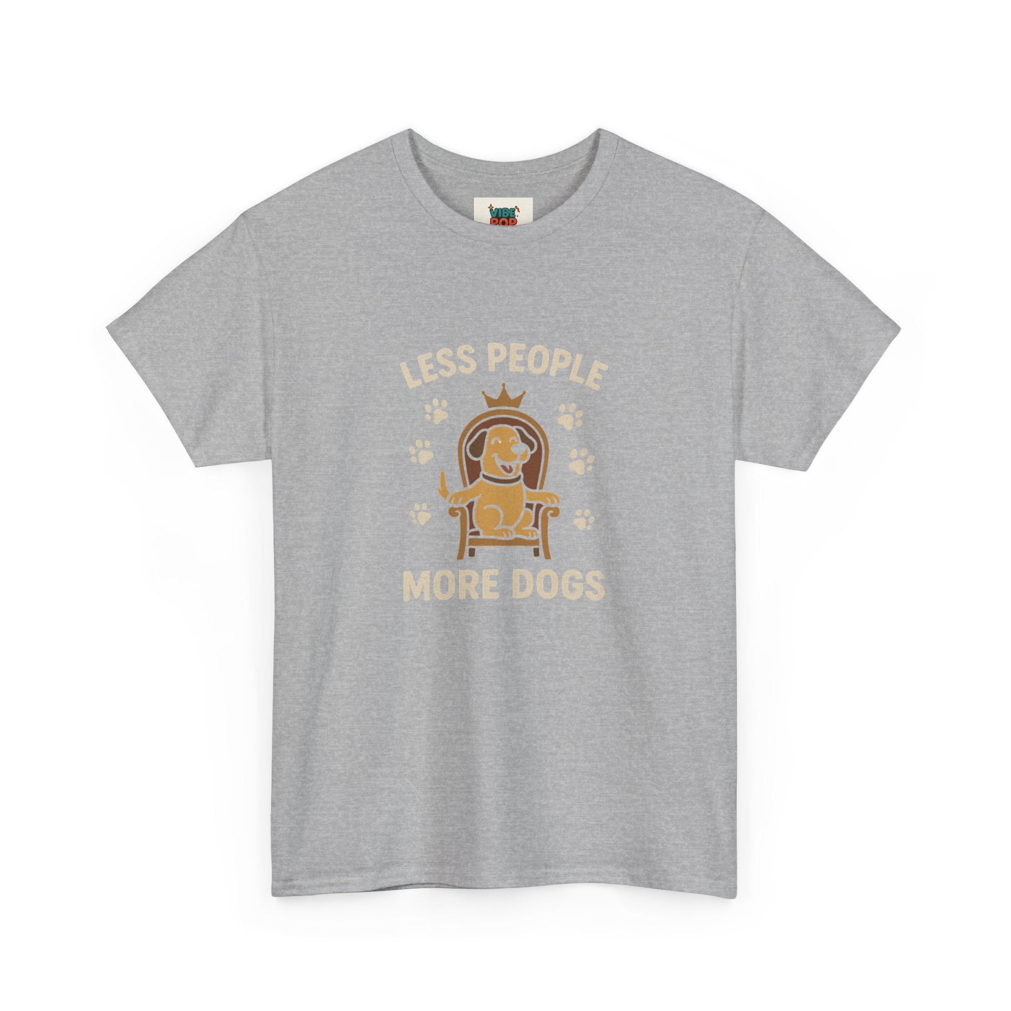 Unisex Heavy Cotton Tee - "Less People More Dogs" Graphic Tee, Dog Lover Gift, Casual T-Shirt, Pet Owner Apparel, Funny Animal Shirt