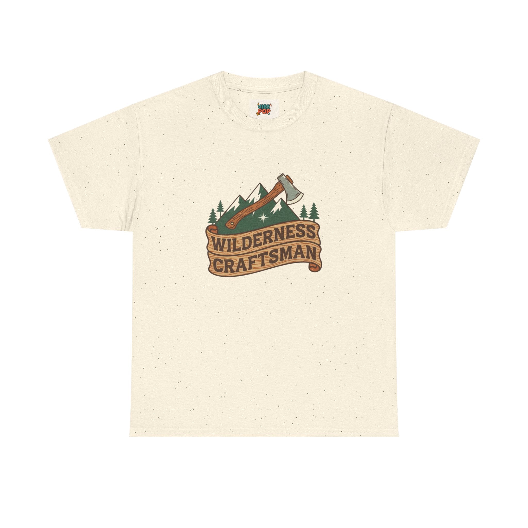 Retro Wilderness Craftsman Tee, Unisex Heavy Cotton Tee for Outdoors Lovers, Camping Shirt, Gift for Hikers, Nature Enthusiast Apparel