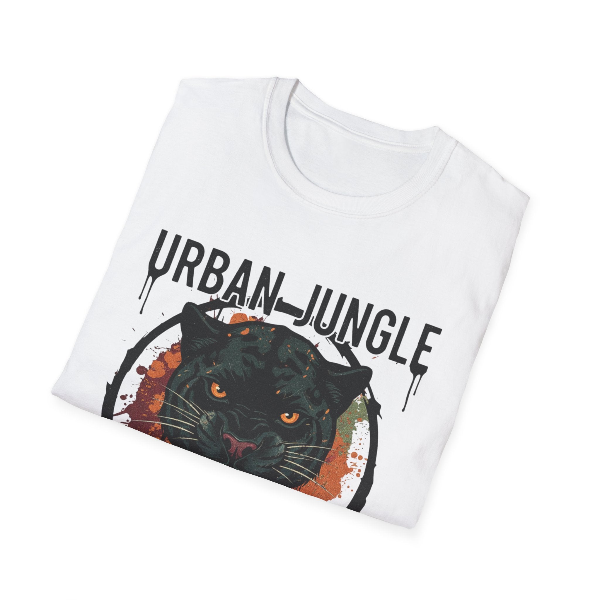 Urban Jungle Panther T-Shirt, Graphic Tee for Nature Lovers, Unisex Softstyle Shirt, Perfect Gift for Adventurers, Streetwear Fashion, Edgy, Raw