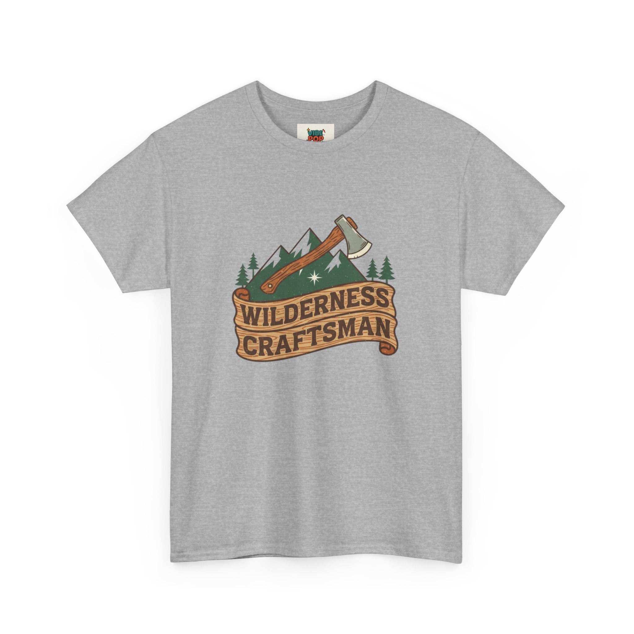 Retro Wilderness Craftsman Tee, Unisex Heavy Cotton Tee for Outdoors Lovers, Camping Shirt, Gift for Hikers, Nature Enthusiast Apparel