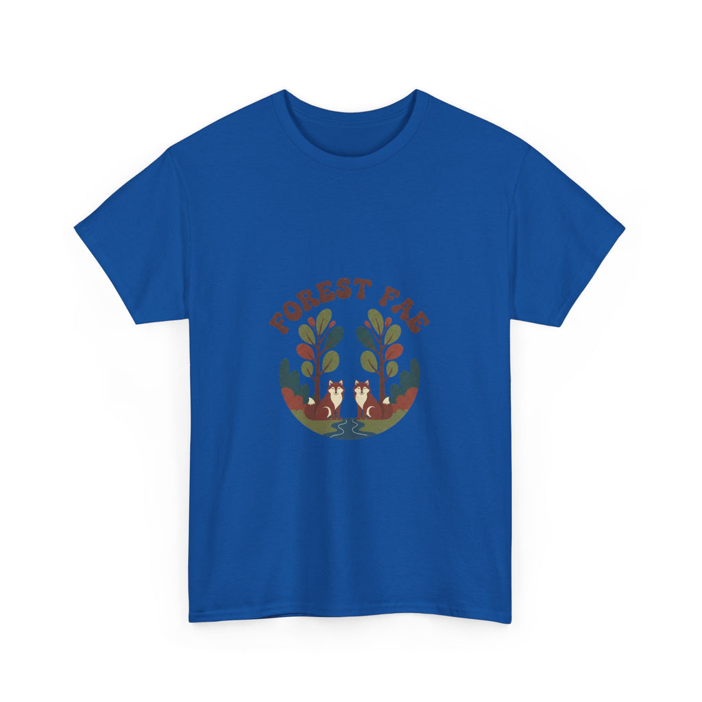 Retro Forest Fae Unisex Heavy Cotton Tee, Boho T-Shirt, Nature Lover Gift, Eco-Friendly Top, Fairy Shirt, Casual Wear