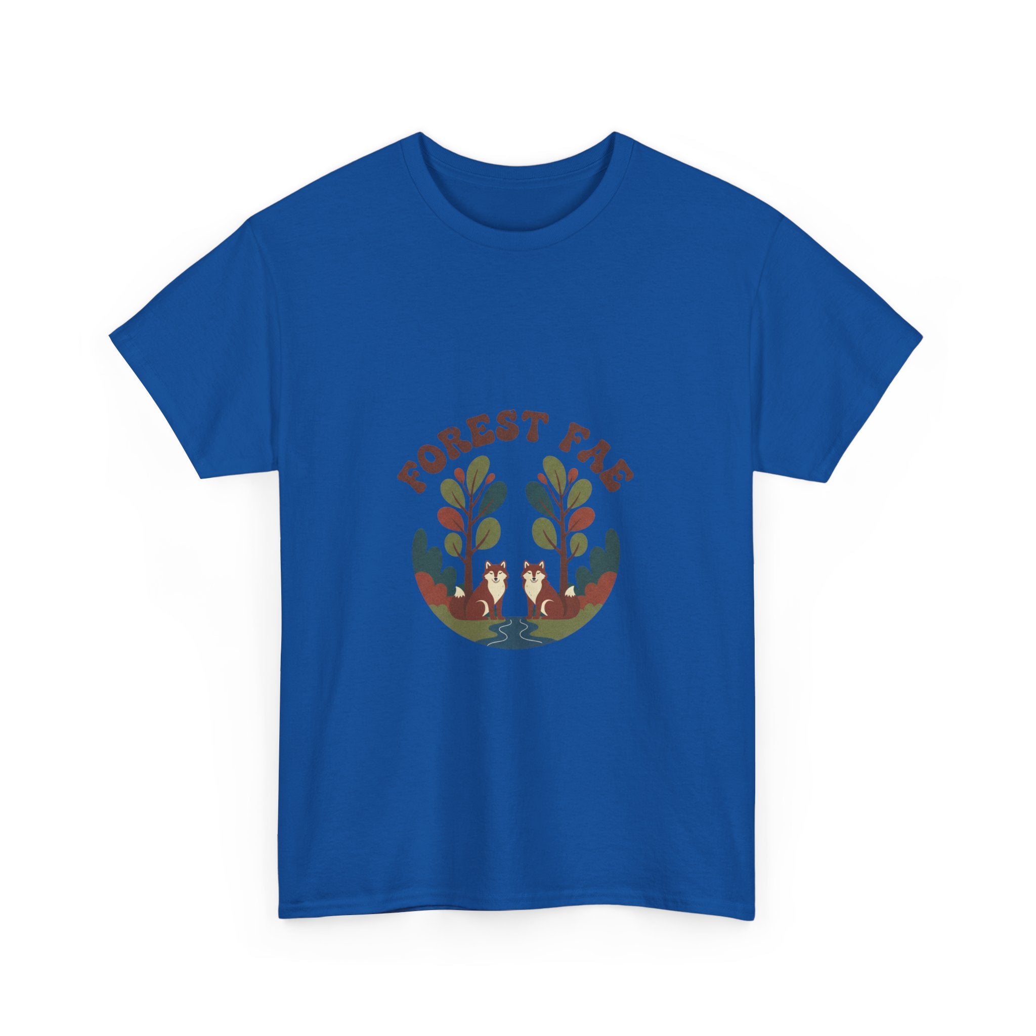 Retro Forest Fae Unisex Heavy Cotton Tee, Boho T-Shirt, Nature Lover Gift, Eco-Friendly Top, Fairy Shirt, Casual Wear