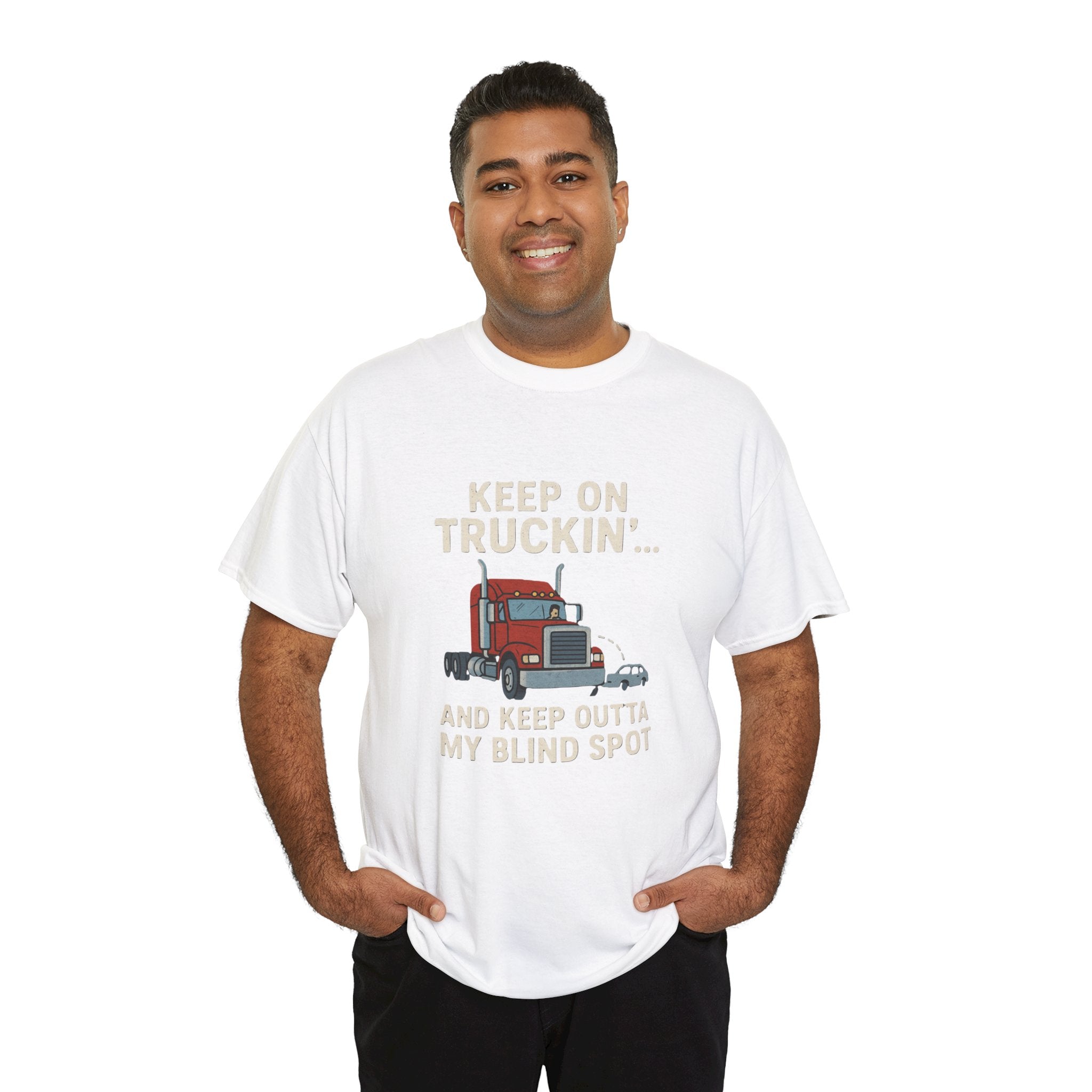 Keep on Truckin' Unisex Heavy Cotton Tee, Perfect Gift for Truck Drivers, Casual Wear, Trucking Apparel, Road Trip T-Shirt, Funny Gift