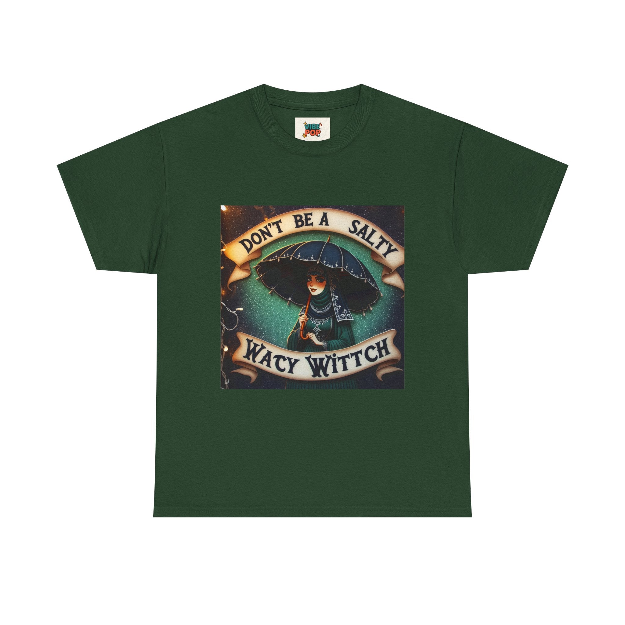 Unisex Heavy Cotton Tee: Salty Witch Graphic Tee, Perfect for Halloween, Gift for Witches, Casual Wear, Witchy Vibes, Statement Tee