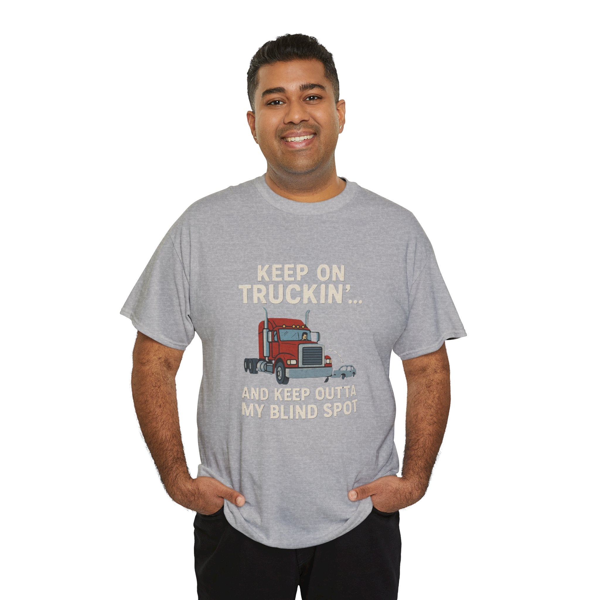 Keep on Truckin' Unisex Heavy Cotton Tee, Perfect Gift for Truck Drivers, Casual Wear, Trucking Apparel, Road Trip T-Shirt, Funny Gift