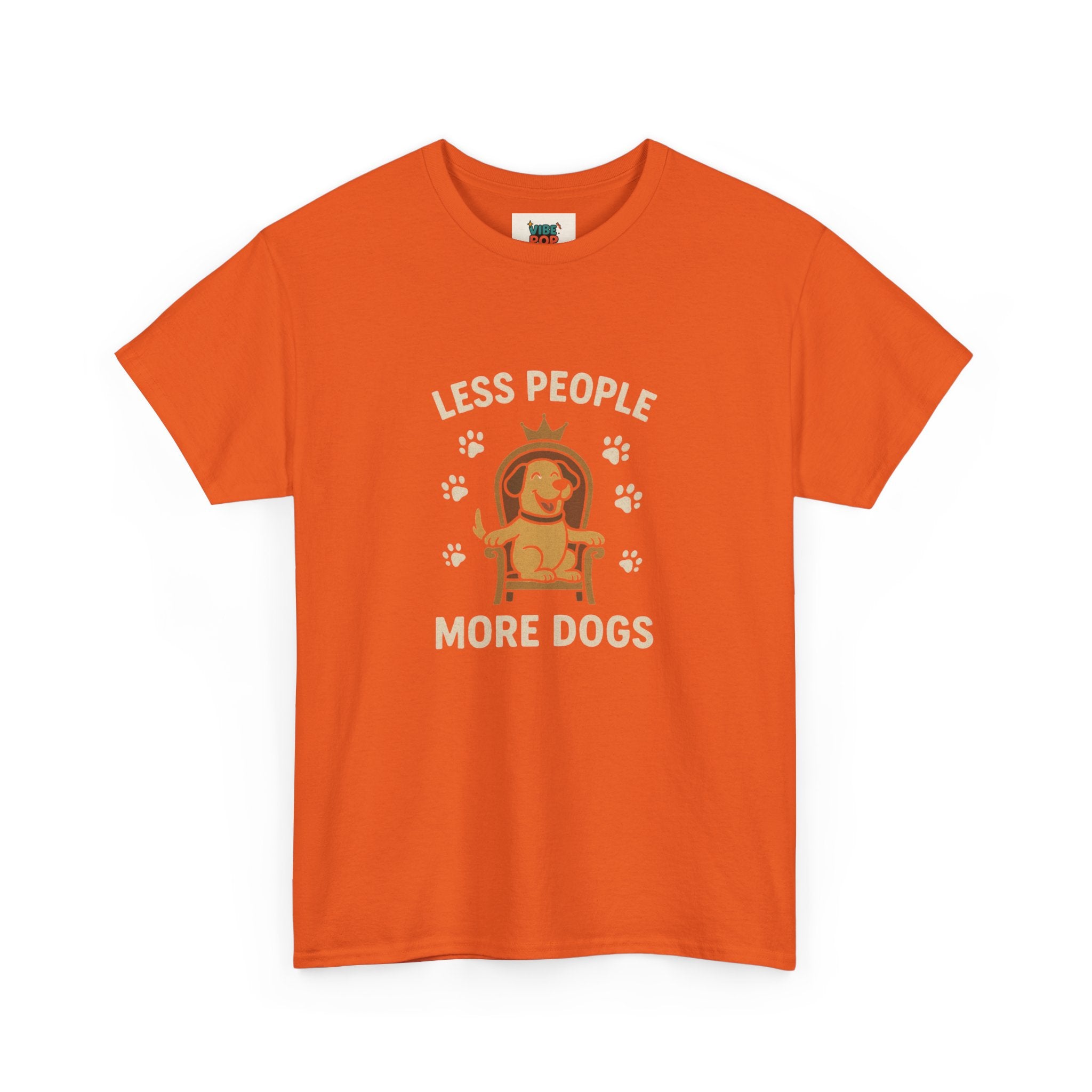 Unisex Heavy Cotton Tee - "Less People More Dogs" Graphic Tee, Dog Lover Gift, Casual T-Shirt, Pet Owner Apparel, Funny Animal Shirt