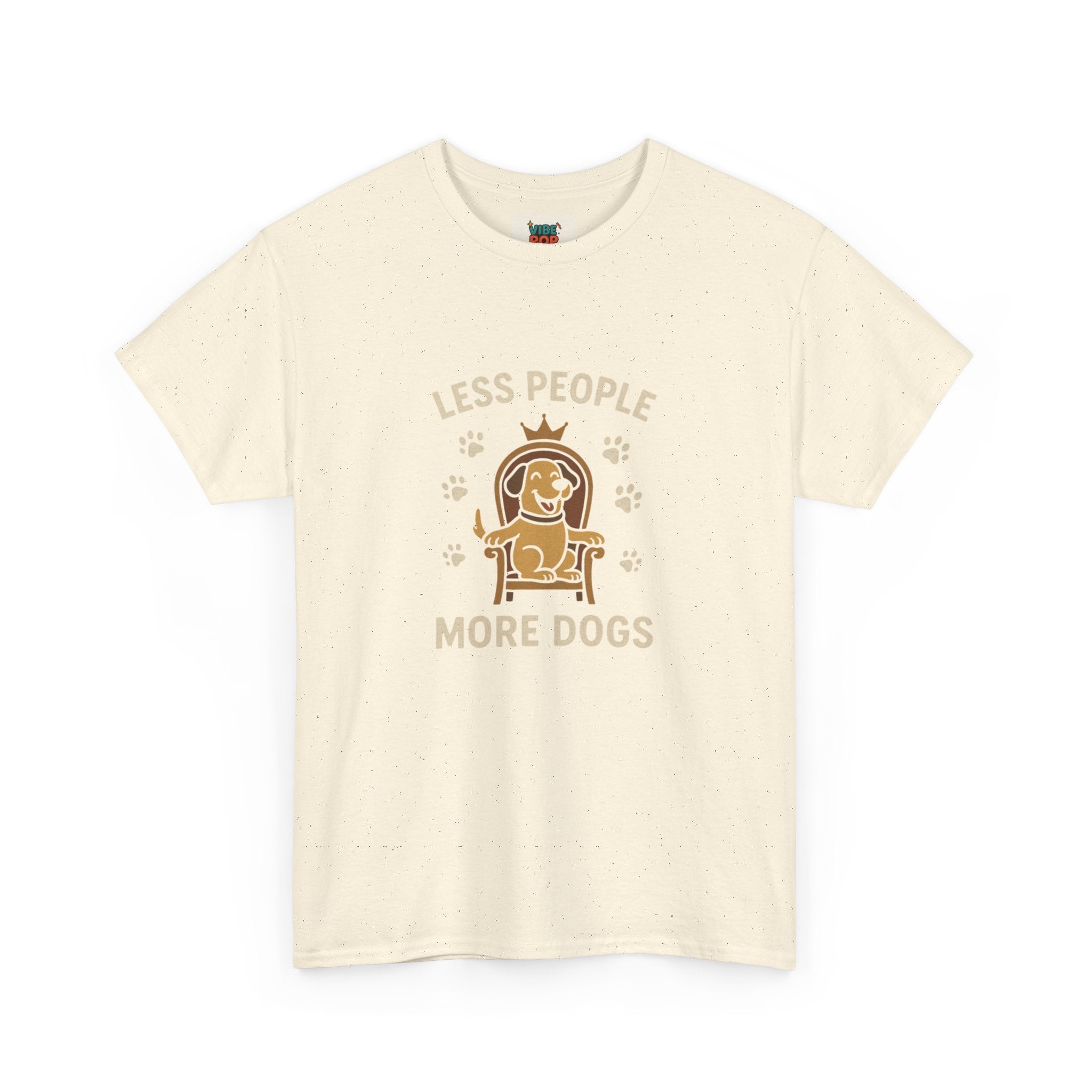 Unisex Heavy Cotton Tee - "Less People More Dogs" Graphic Tee, Dog Lover Gift, Casual T-Shirt, Pet Owner Apparel, Funny Animal Shirt