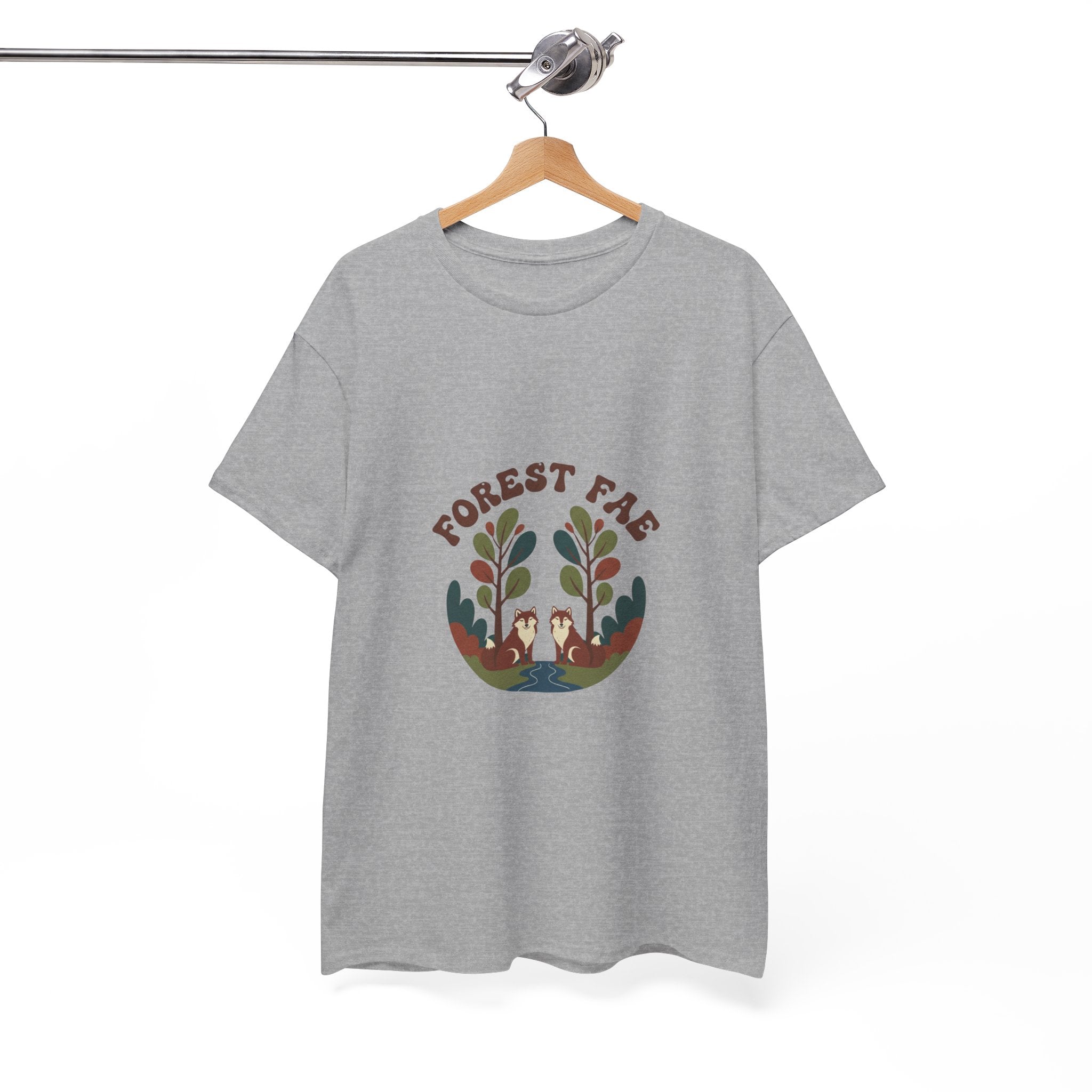 Retro Forest Fae Unisex Heavy Cotton Tee, Boho T-Shirt, Nature Lover Gift, Eco-Friendly Top, Fairy Shirt, Casual Wear