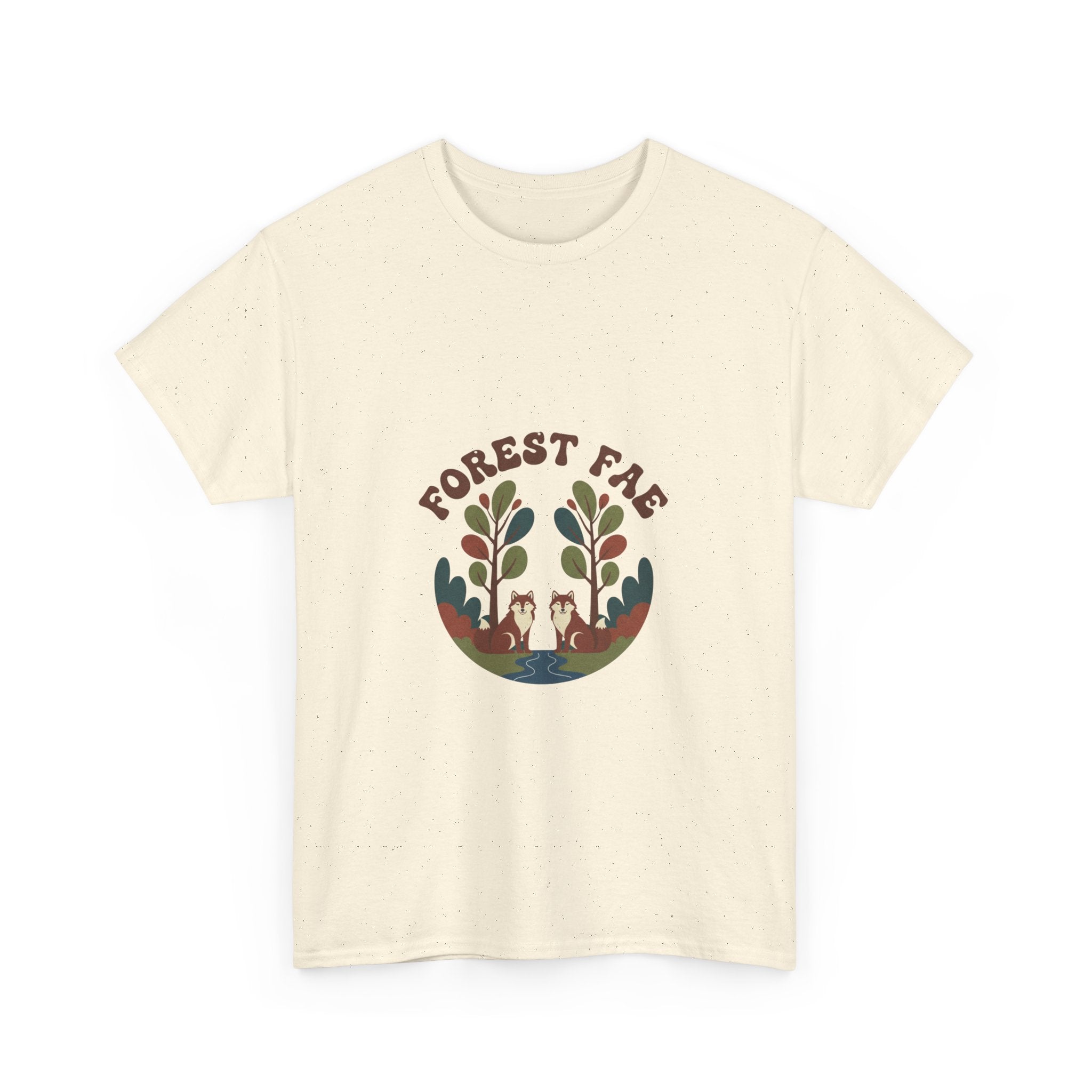 Retro Forest Fae Unisex Heavy Cotton Tee, Boho T-Shirt, Nature Lover Gift, Eco-Friendly Top, Fairy Shirt, Casual Wear
