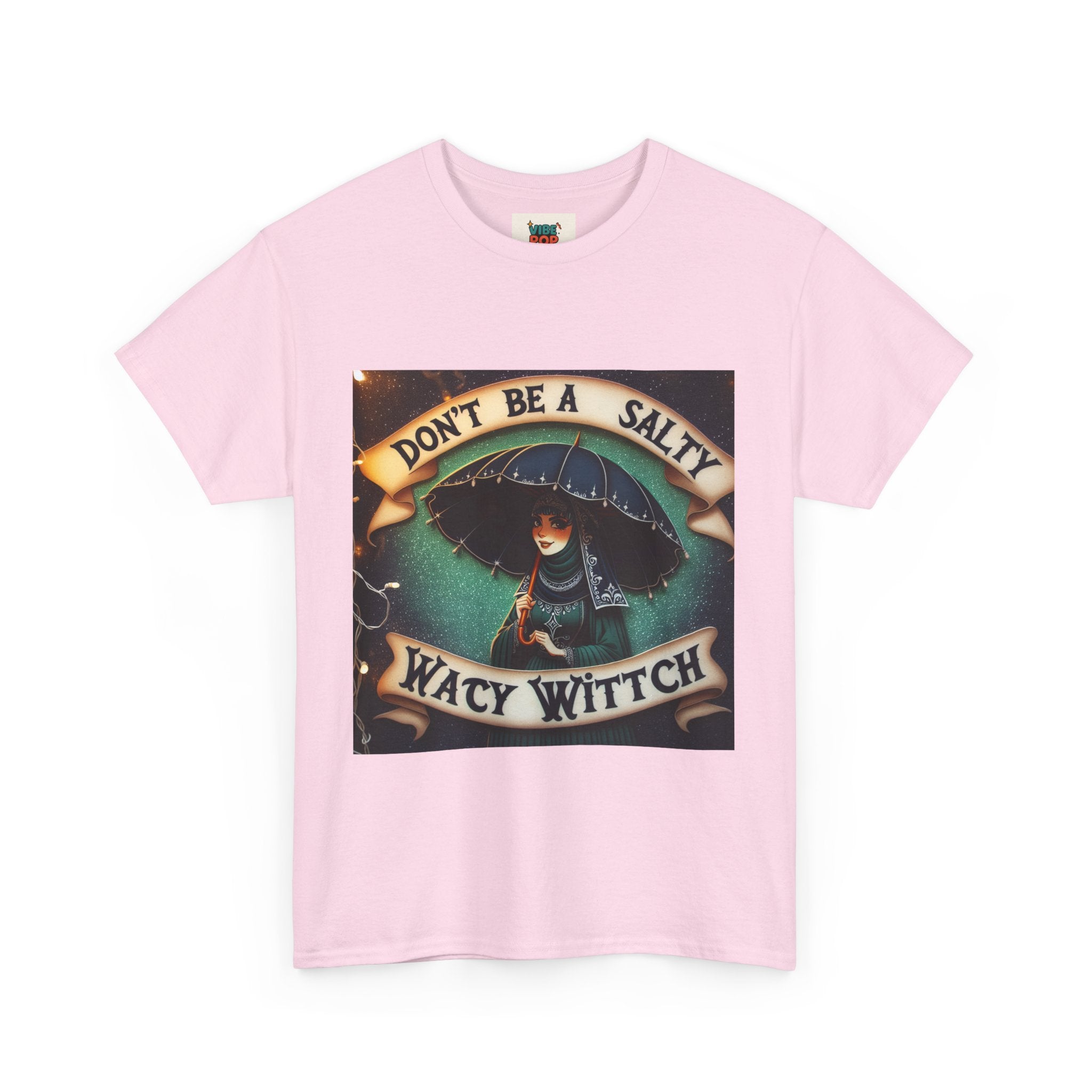 Unisex Heavy Cotton Tee: Salty Witch Graphic Tee, Perfect for Halloween, Gift for Witches, Casual Wear, Witchy Vibes, Statement Tee