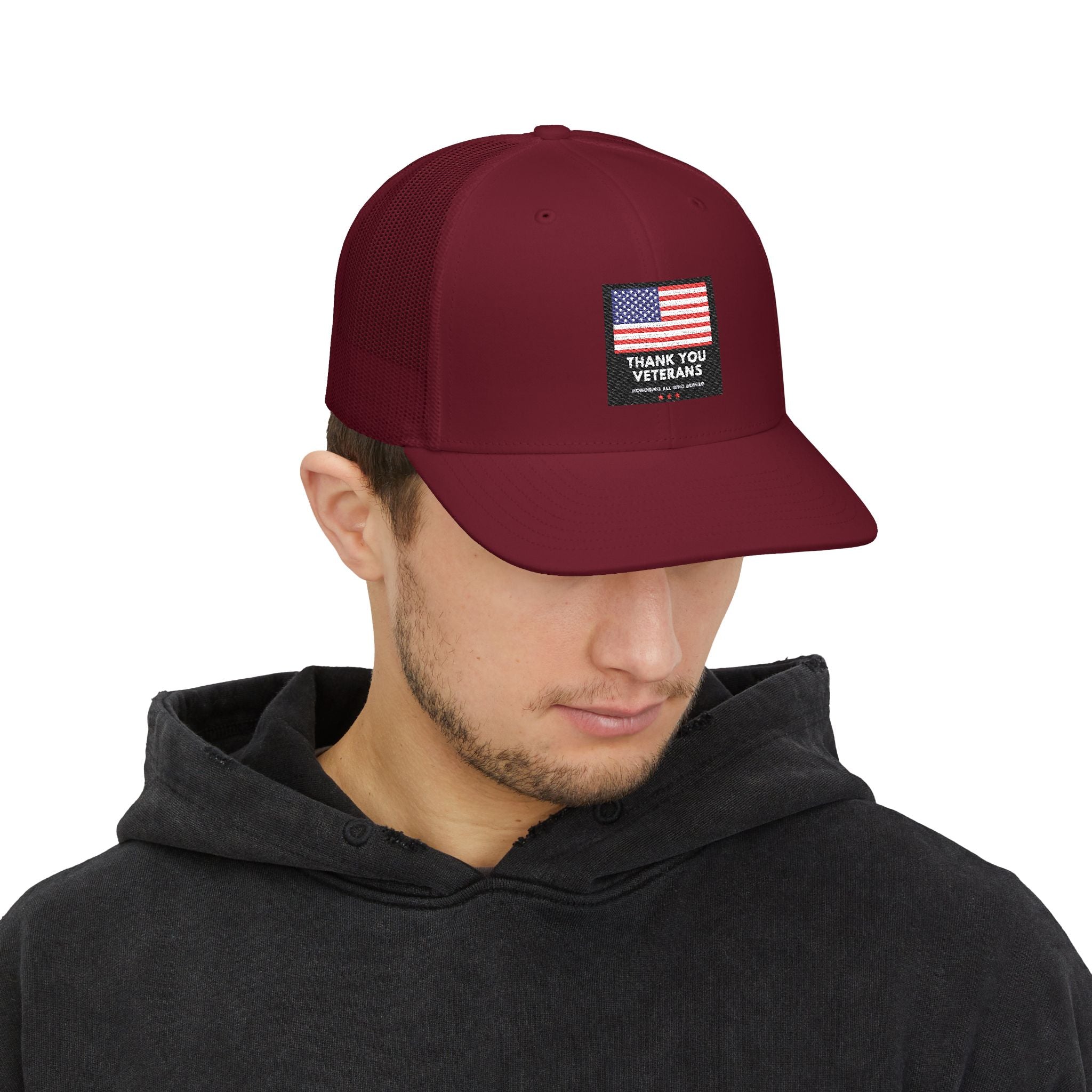 Veterans Appreciation Snapback Trucker Cap, Patriotic Hat, Father's Day Gift, Casual Outfit, American Flag Cap