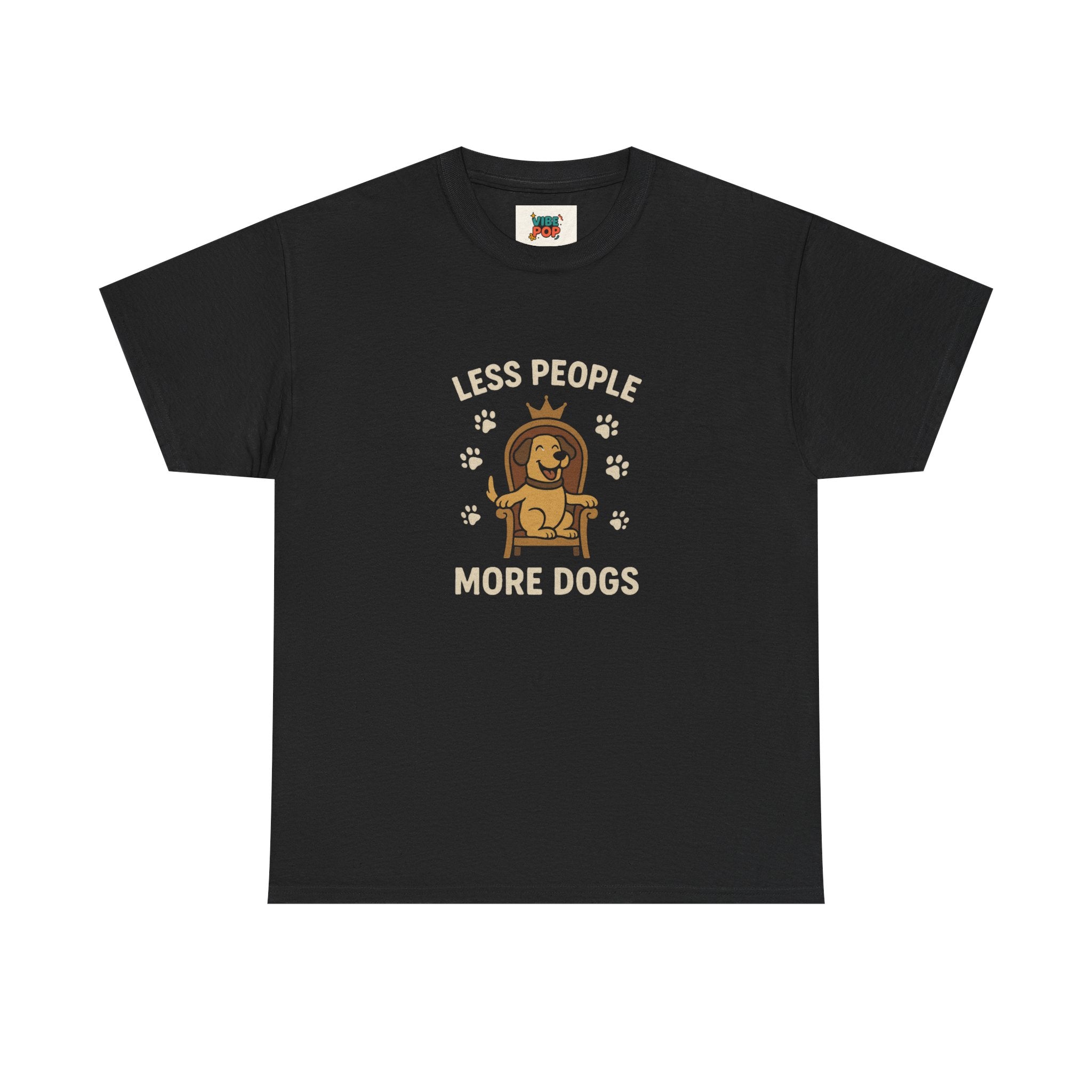 Unisex Heavy Cotton Tee - "Less People More Dogs" Graphic Tee, Dog Lover Gift, Casual T-Shirt, Pet Owner Apparel, Funny Animal Shirt
