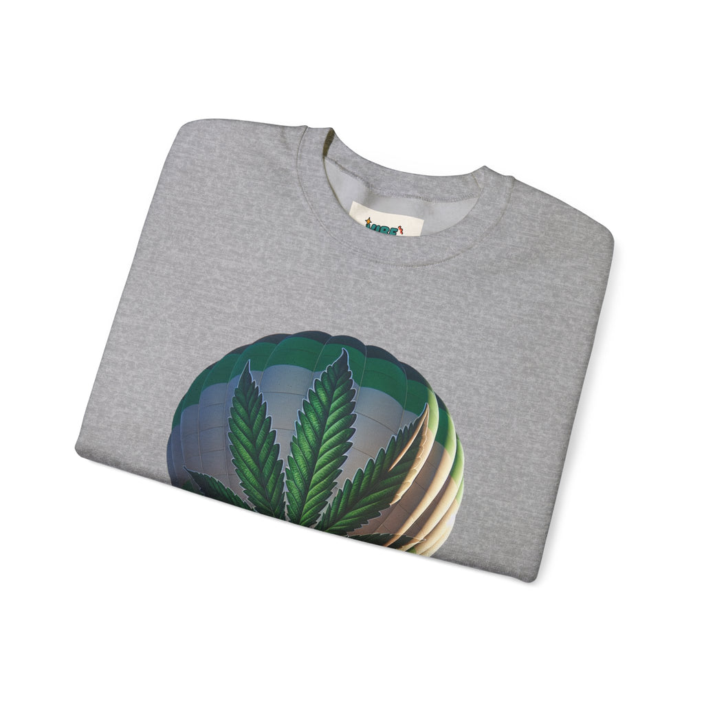 High Flying Crewneck Sweatshirt | Unisex Cannabis Design | Cozy Gift for Smokers | Fall Fashion | Chill Vibes