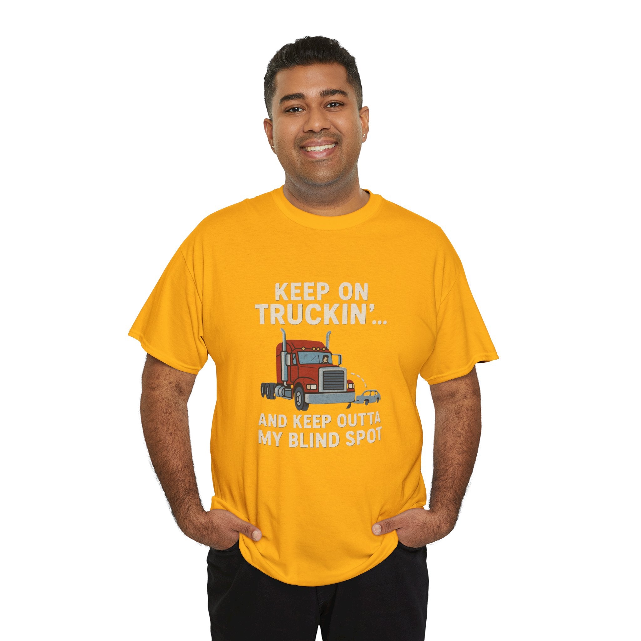 Keep on Truckin' Unisex Heavy Cotton Tee, Perfect Gift for Truck Drivers, Casual Wear, Trucking Apparel, Road Trip T-Shirt, Funny Gift