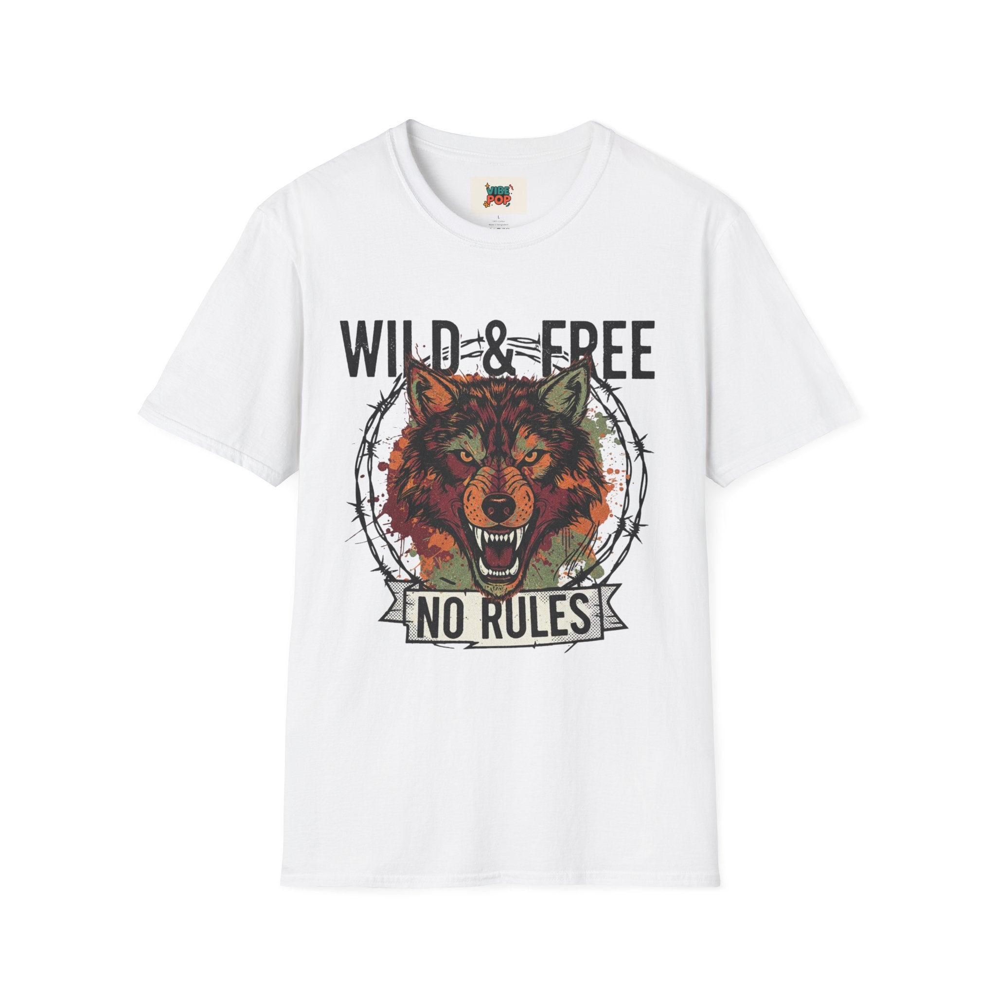 Wild & Free Wolf Unisex Soft style T-Shirt, Bohemian Tee, Adventure Shirt, Gift for Nature Lovers, Casual Wear, Wild Animal Art, Vintage, throwback