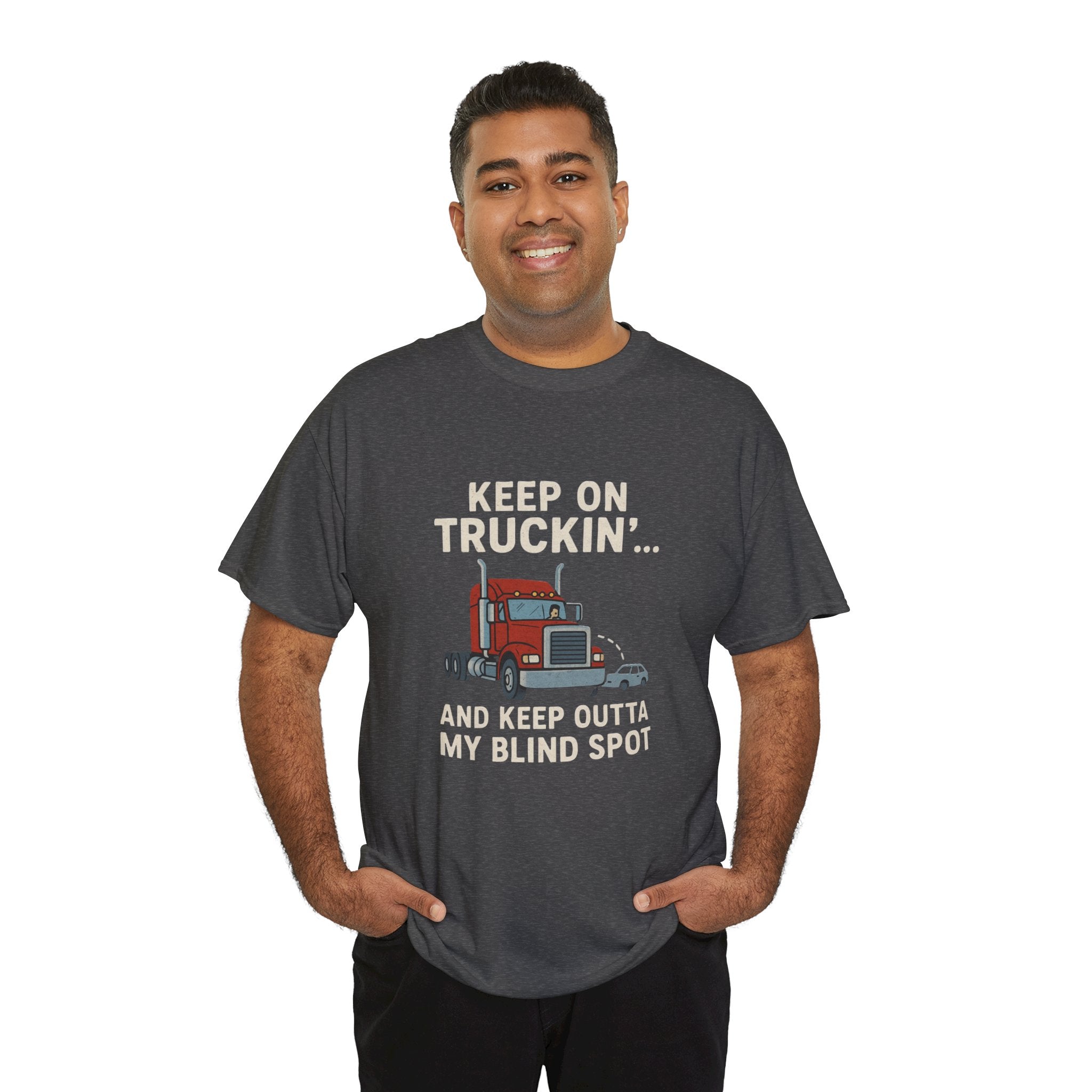 Keep on Truckin' Unisex Heavy Cotton Tee, Perfect Gift for Truck Drivers, Casual Wear, Trucking Apparel, Road Trip T-Shirt, Funny Gift