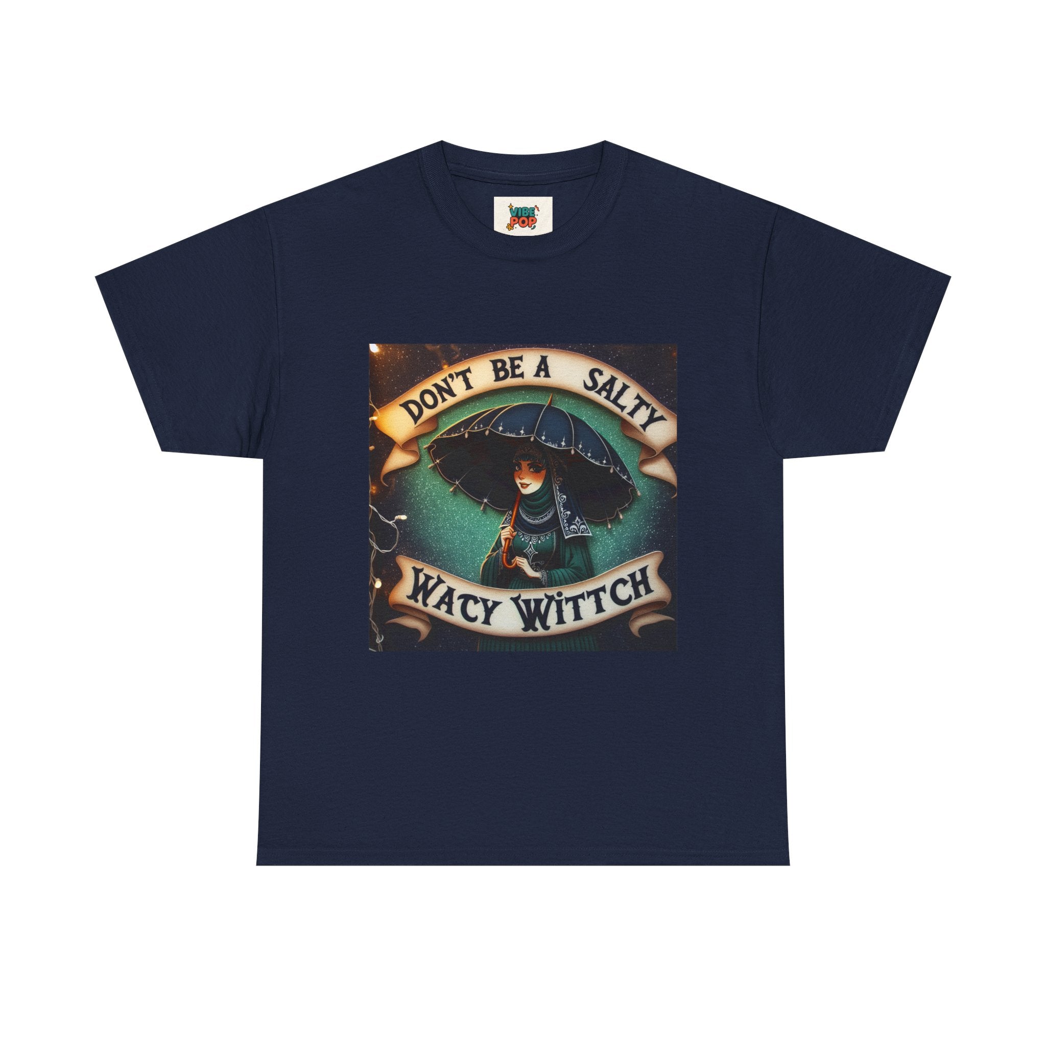 Unisex Heavy Cotton Tee: Salty Witch Graphic Tee, Perfect for Halloween, Gift for Witches, Casual Wear, Witchy Vibes, Statement Tee