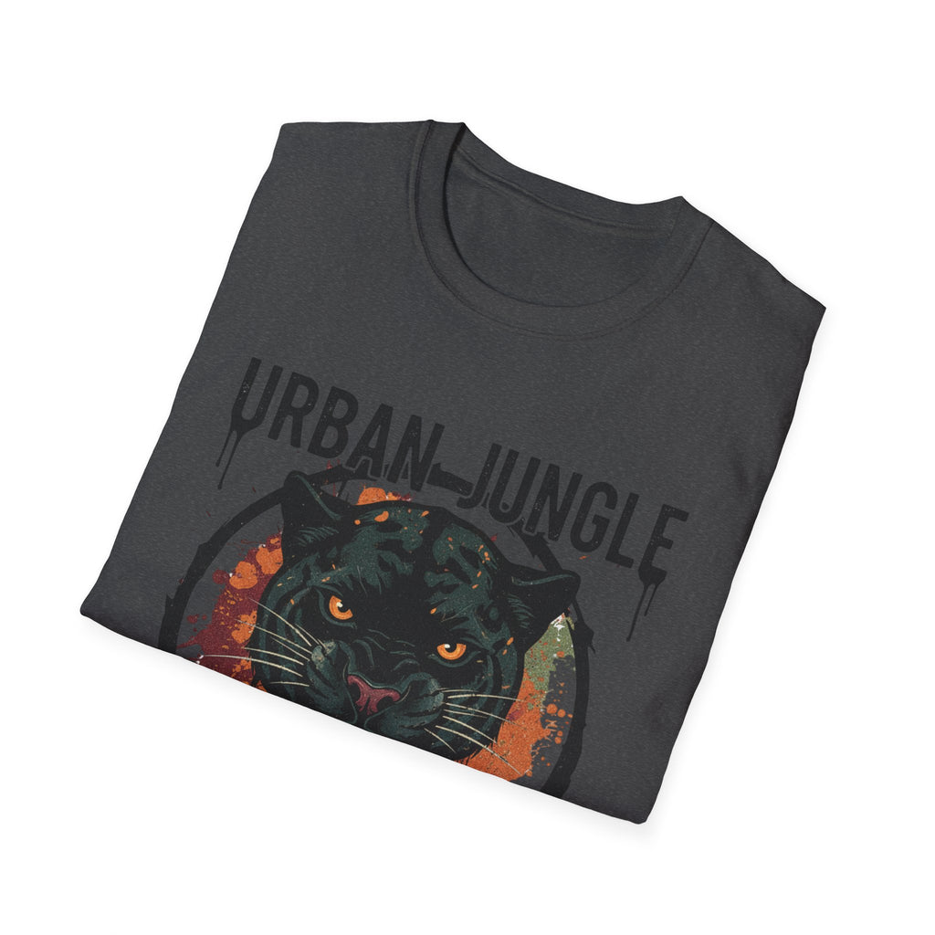 Urban Jungle Panther T-Shirt, Graphic Tee for Nature Lovers, Unisex Softstyle Shirt, Perfect Gift for Adventurers, Streetwear Fashion, Edgy, Raw