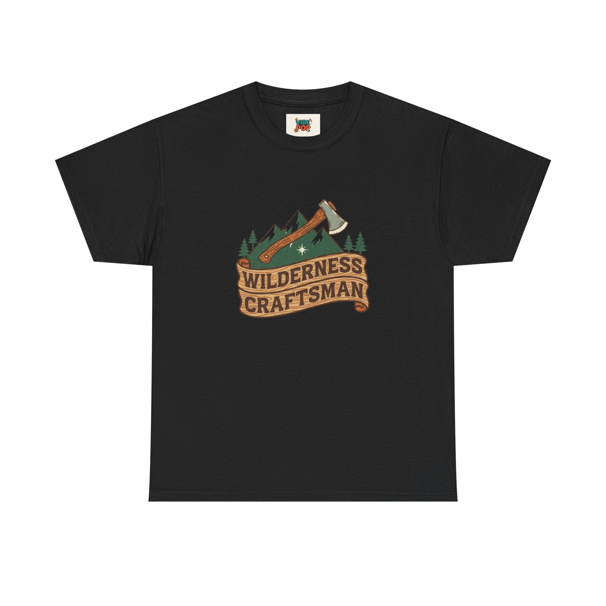 Retro Wilderness Craftsman Tee, Unisex Heavy Cotton Tee for Outdoors Lovers, Camping Shirt, Gift for Hikers, Nature Enthusiast Apparel