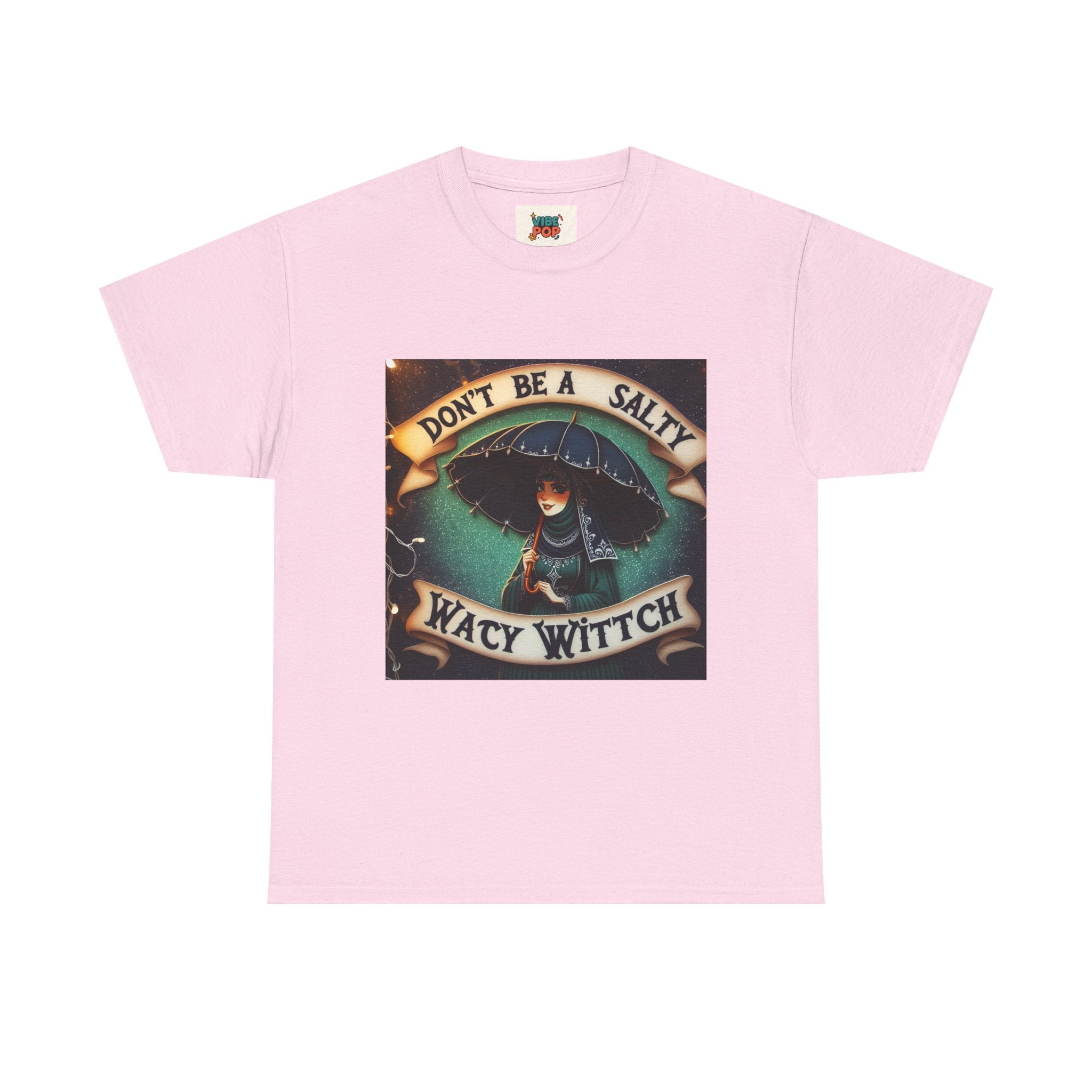Unisex Heavy Cotton Tee: Salty Witch Graphic Tee, Perfect for Halloween, Gift for Witches, Casual Wear, Witchy Vibes, Statement Tee