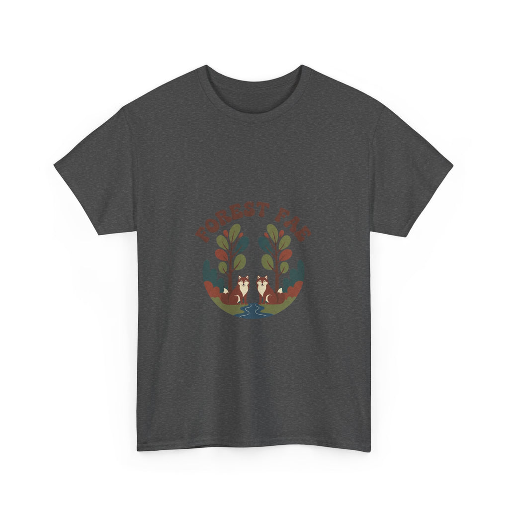 Retro Forest Fae Unisex Heavy Cotton Tee, Boho T-Shirt, Nature Lover Gift, Eco-Friendly Top, Fairy Shirt, Casual Wear