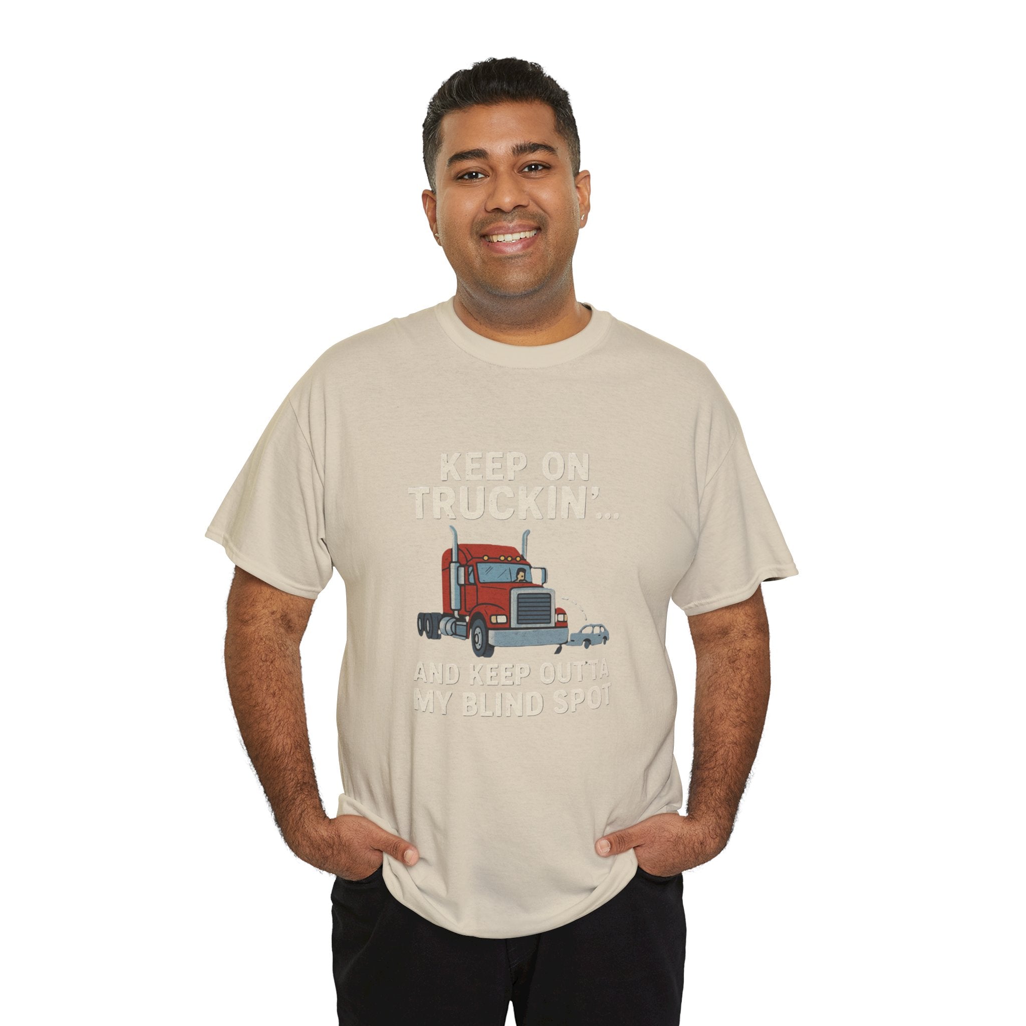 Keep on Truckin' Unisex Heavy Cotton Tee, Perfect Gift for Truck Drivers, Casual Wear, Trucking Apparel, Road Trip T-Shirt, Funny Gift