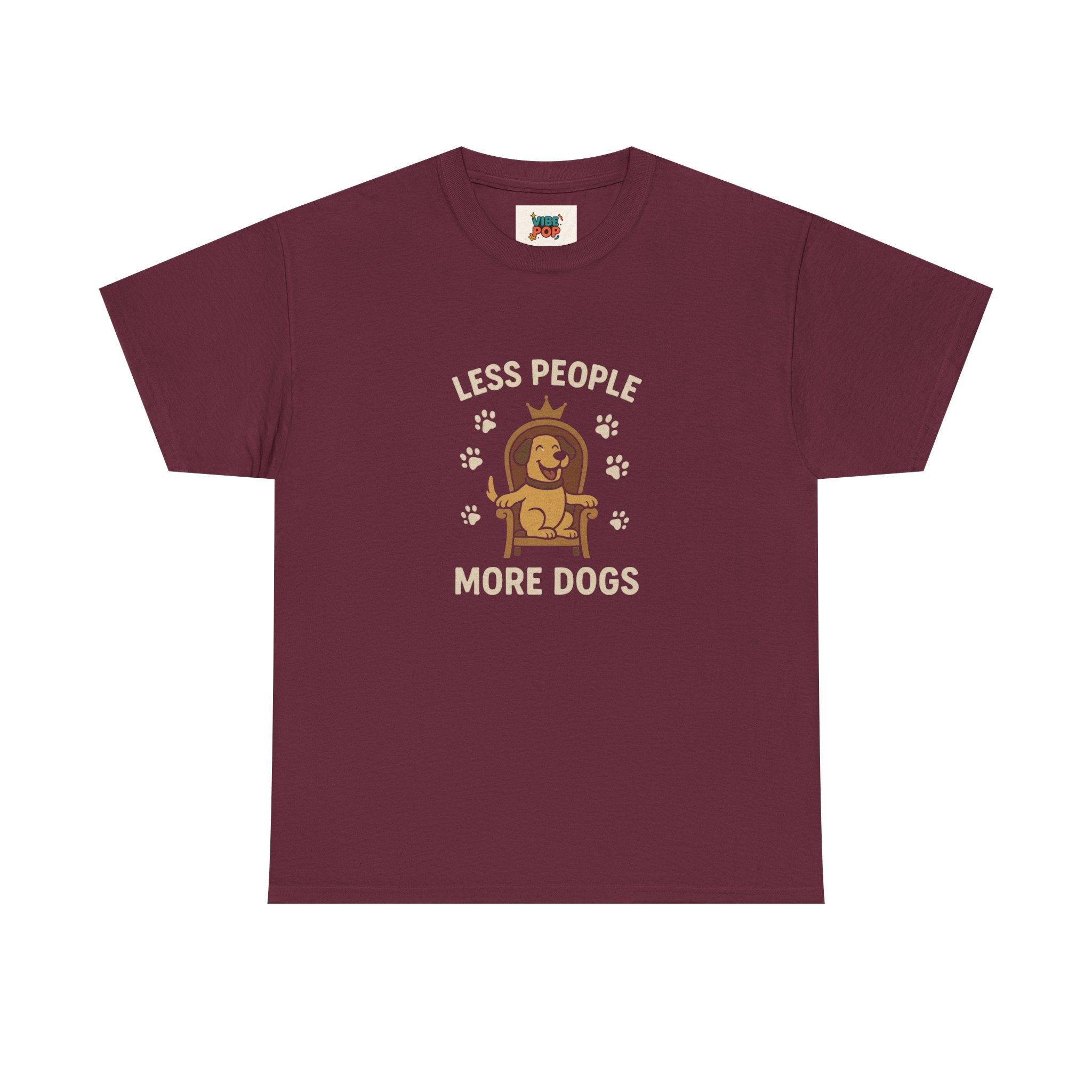 Unisex Heavy Cotton Tee - "Less People More Dogs" Graphic Tee, Dog Lover Gift, Casual T-Shirt, Pet Owner Apparel, Funny Animal Shirt