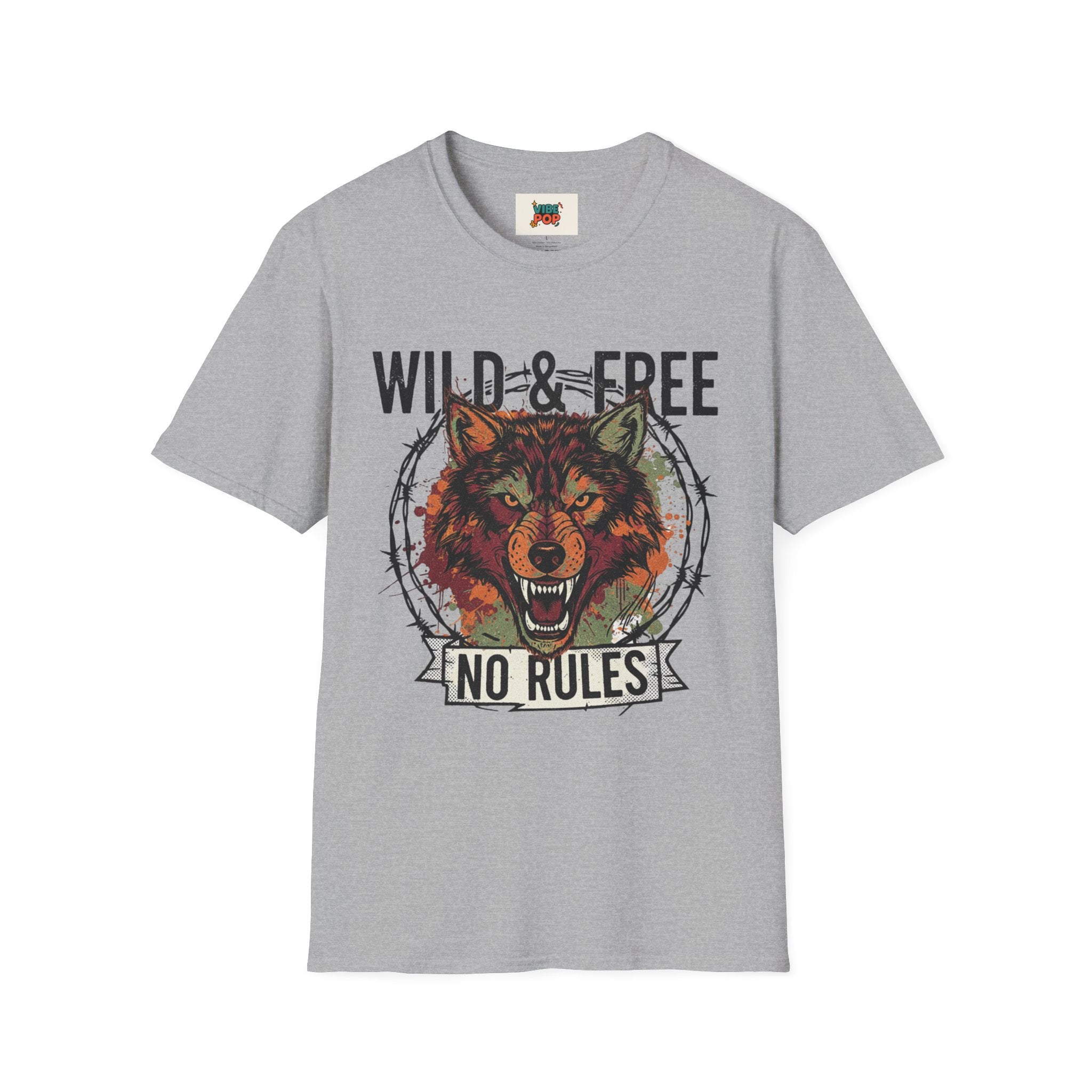 Wild & Free Wolf Unisex Soft style T-Shirt, Bohemian Tee, Adventure Shirt, Gift for Nature Lovers, Casual Wear, Wild Animal Art, Vintage, throwback
