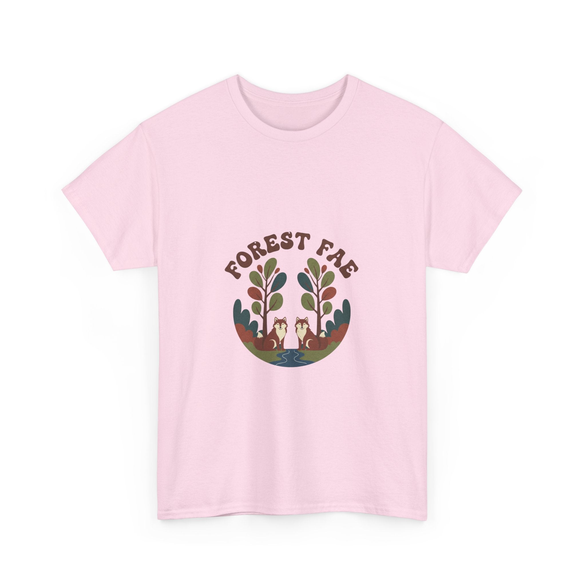 Retro Forest Fae Unisex Heavy Cotton Tee, Boho T-Shirt, Nature Lover Gift, Eco-Friendly Top, Fairy Shirt, Casual Wear