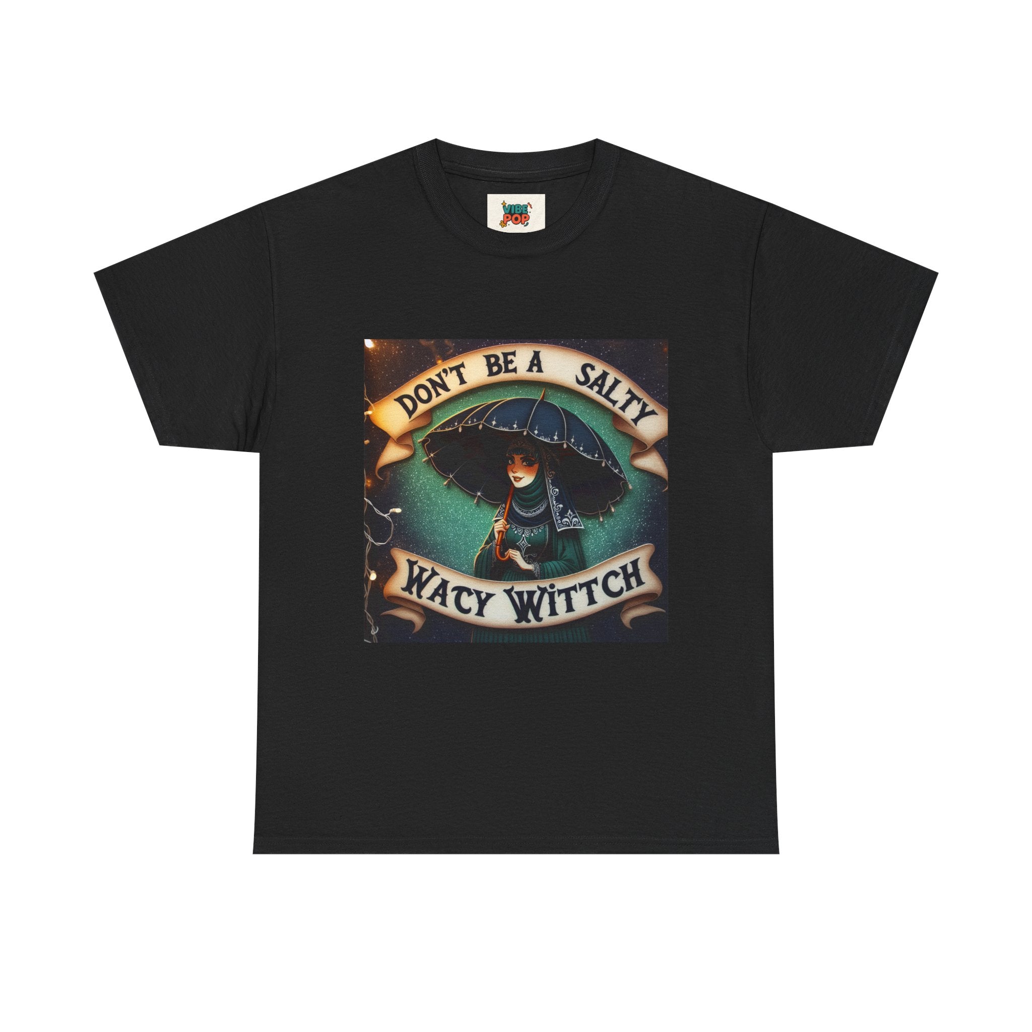 Unisex Heavy Cotton Tee: Salty Witch Graphic Tee, Perfect for Halloween, Gift for Witches, Casual Wear, Witchy Vibes, Statement Tee