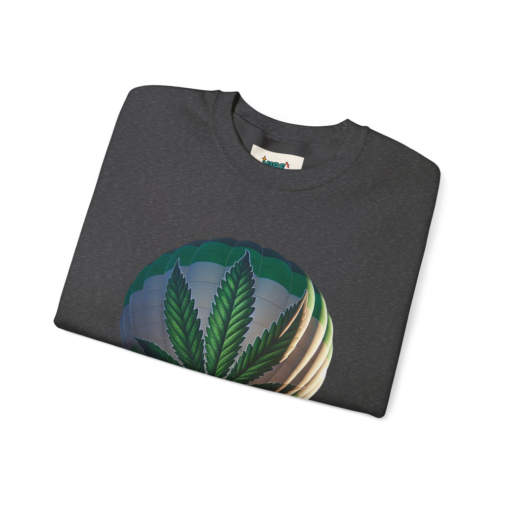 High Flying Crewneck Sweatshirt | Unisex Cannabis Design | Cozy Gift for Smokers | Fall Fashion | Chill Vibes