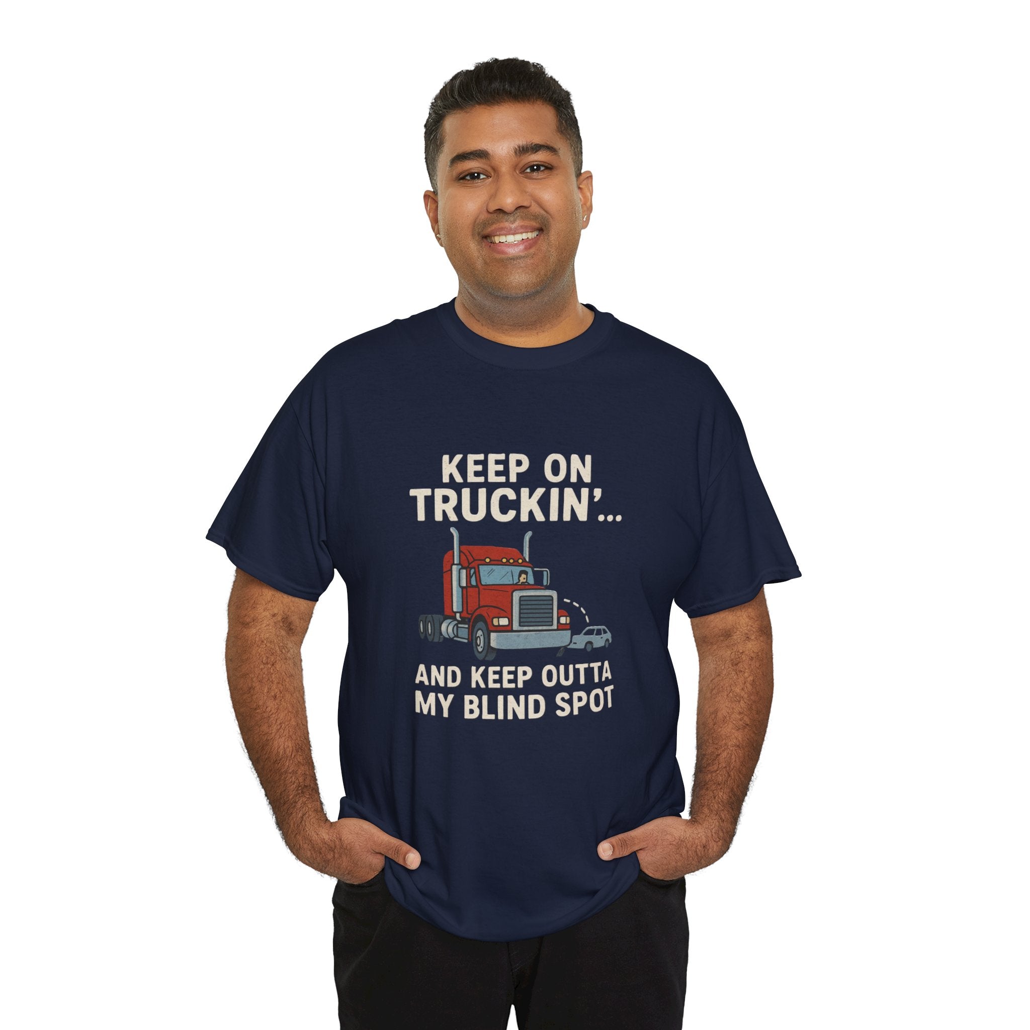 Keep on Truckin' Unisex Heavy Cotton Tee, Perfect Gift for Truck Drivers, Casual Wear, Trucking Apparel, Road Trip T-Shirt, Funny Gift