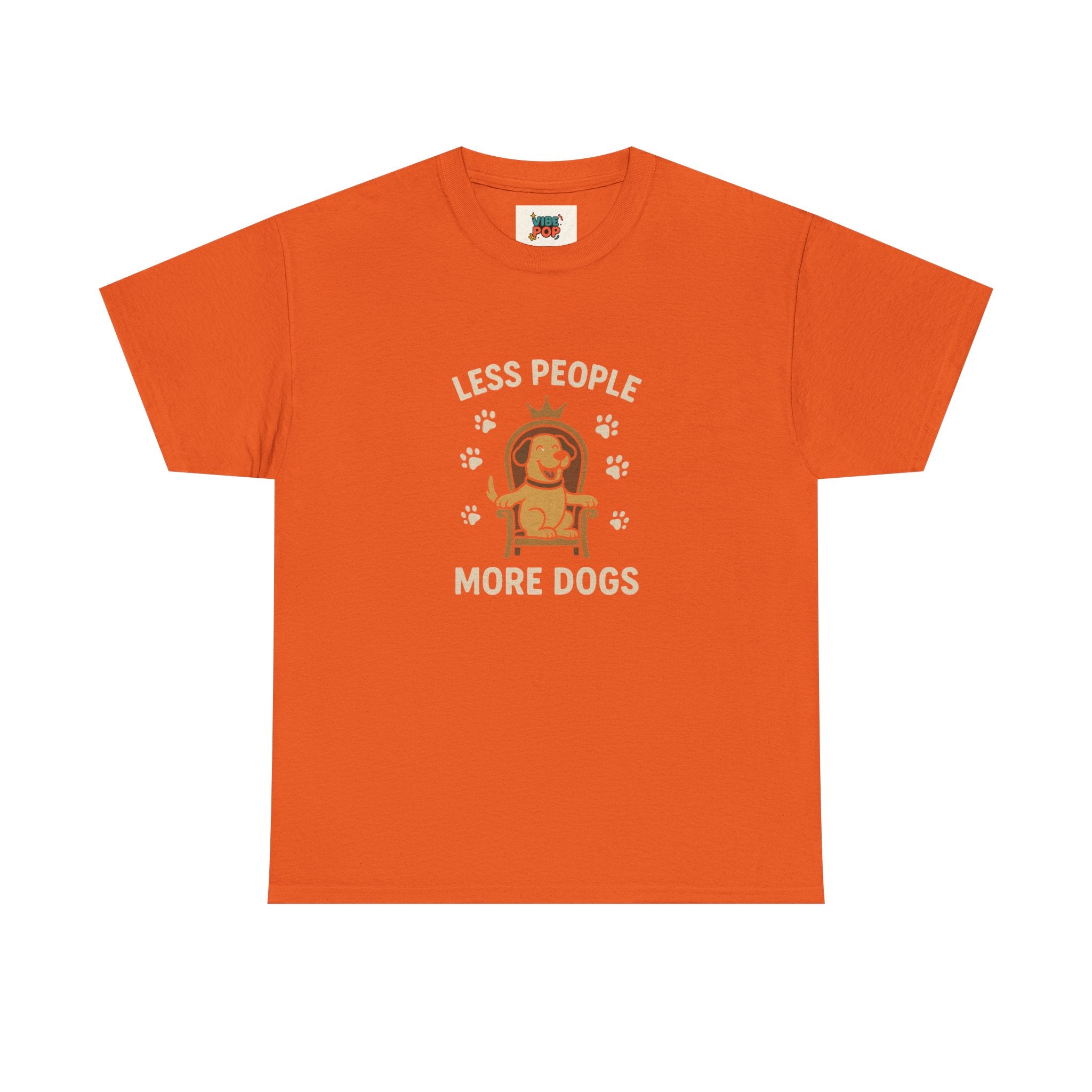 Unisex Heavy Cotton Tee - "Less People More Dogs" Graphic Tee, Dog Lover Gift, Casual T-Shirt, Pet Owner Apparel, Funny Animal Shirt