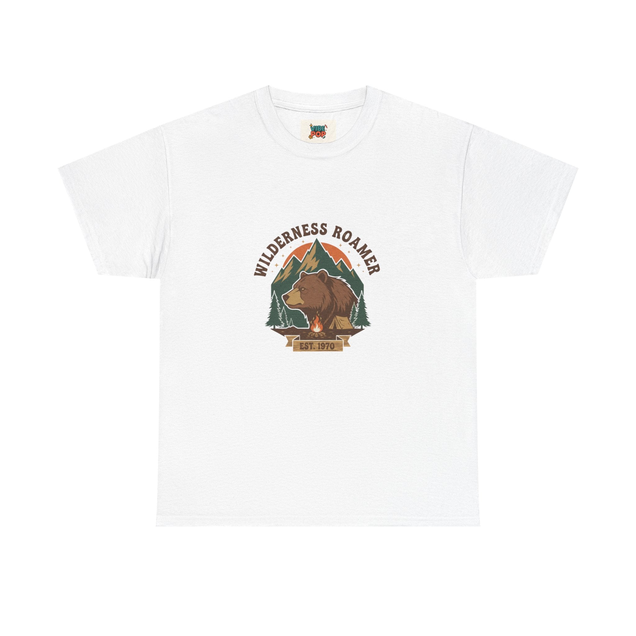 Wilderness Roamer Tee: Unisex Heavy Cotton Shirt, Nature Lover T-Shirt, Outdoor Adventure Retro  Top, Hiking Gear, Gift for Explorers