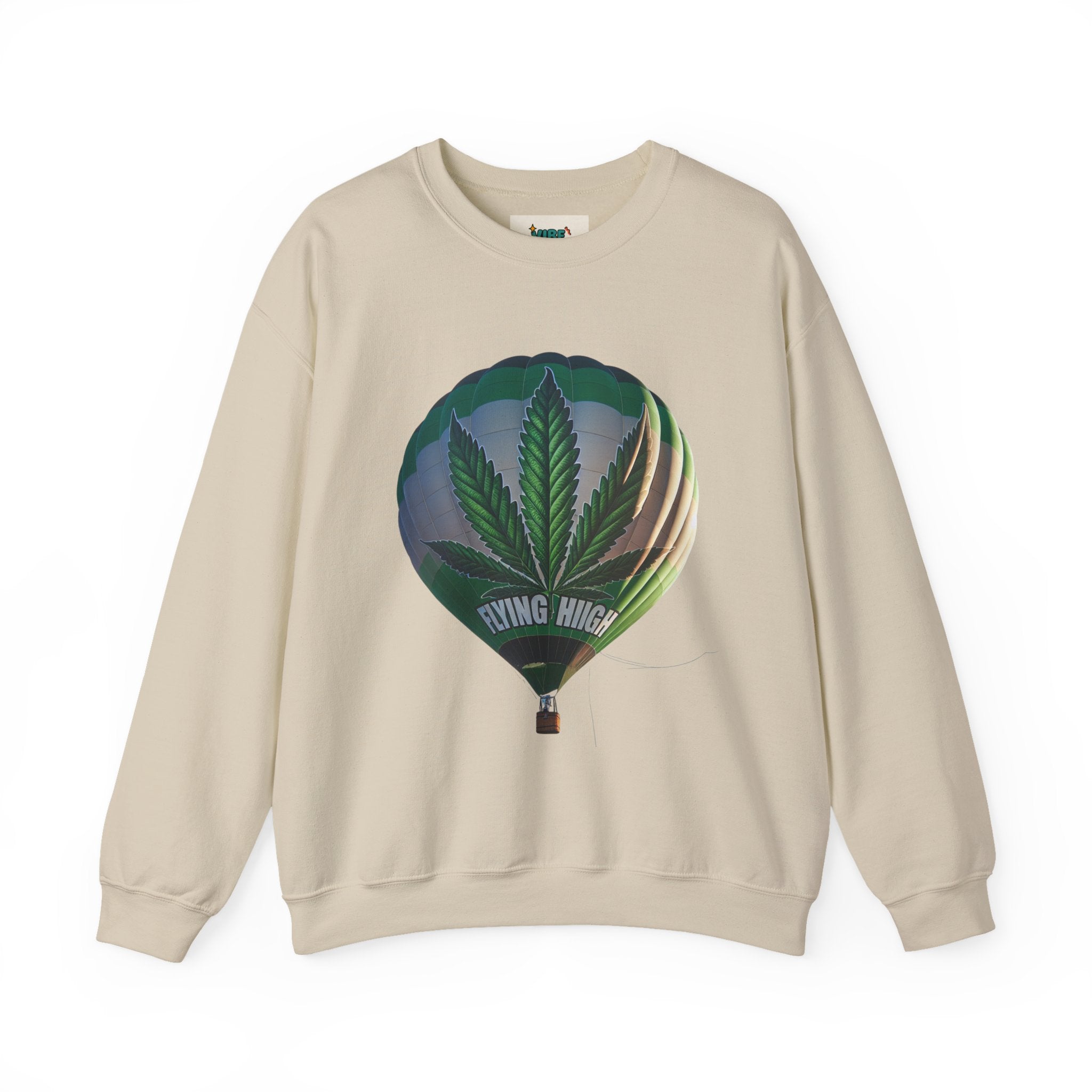 High Flying Crewneck Sweatshirt | Unisex Cannabis Design | Cozy Gift for Smokers | Fall Fashion | Chill Vibes