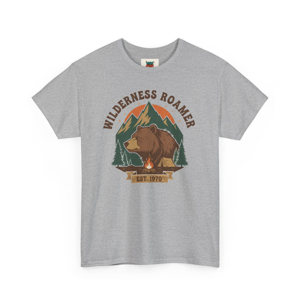 Wilderness Roamer Tee, Unisex Heavy Cotton T-Shirt, Nature Lover Gift, Outdoor Adventure Apparel, Camping Enthusiast Wear, Eco-Friendly Tee