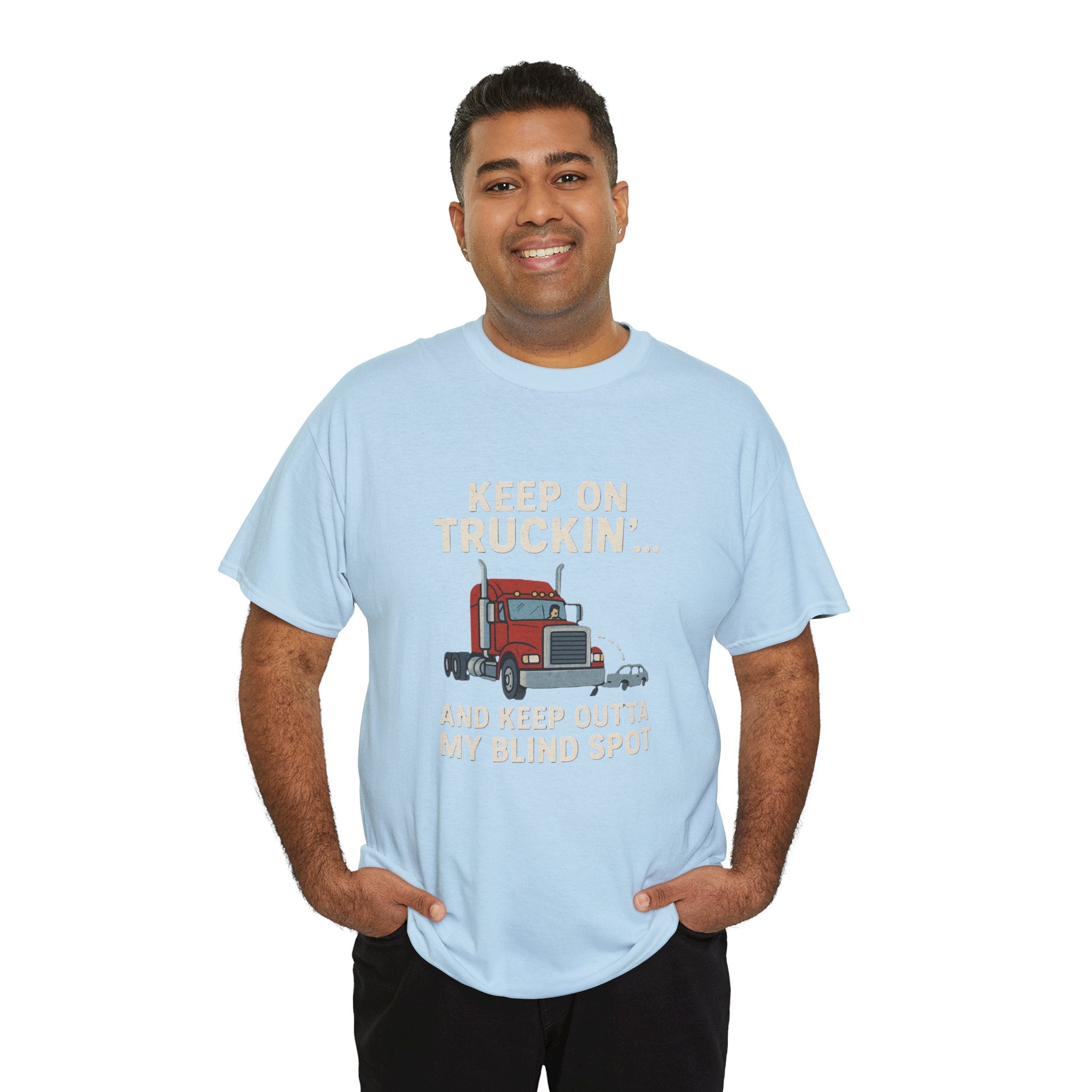 Keep on Truckin' Unisex Heavy Cotton Tee, Perfect Gift for Truck Drivers, Casual Wear, Trucking Apparel, Road Trip T-Shirt, Funny Gift