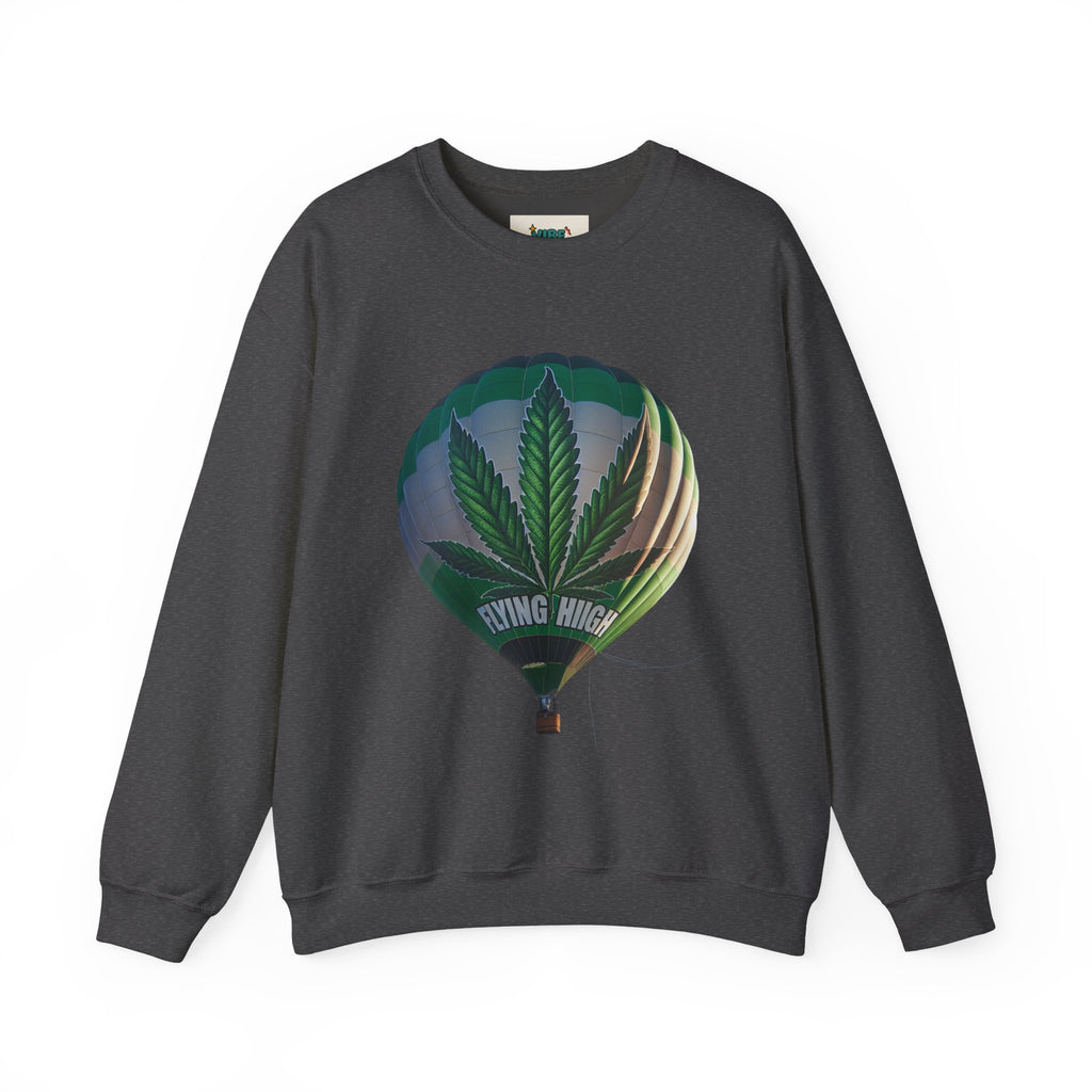 High Flying Crewneck Sweatshirt | Unisex Cannabis Design | Cozy Gift for Smokers | Fall Fashion | Chill Vibes