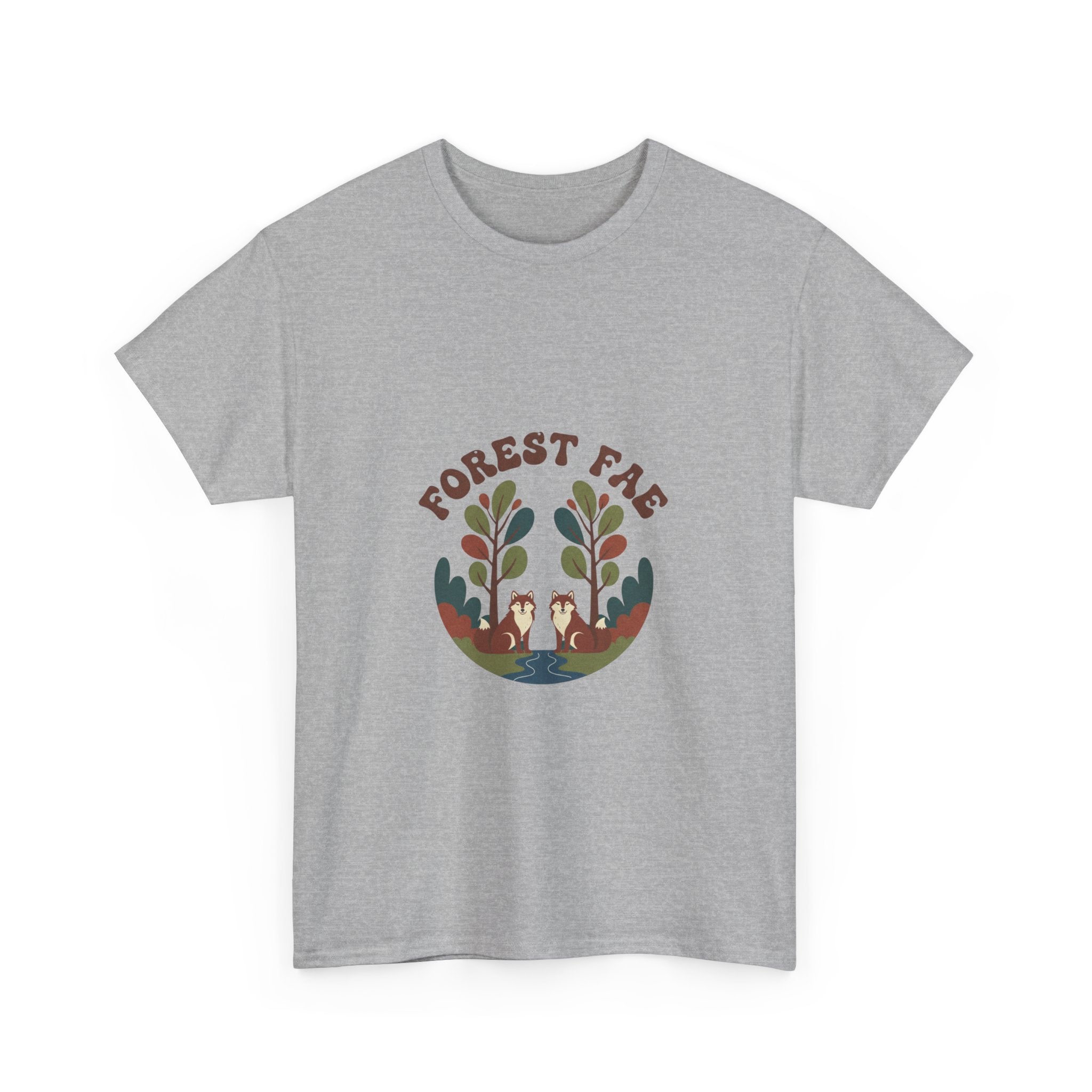 Retro Forest Fae Unisex Heavy Cotton Tee, Boho T-Shirt, Nature Lover Gift, Eco-Friendly Top, Fairy Shirt, Casual Wear