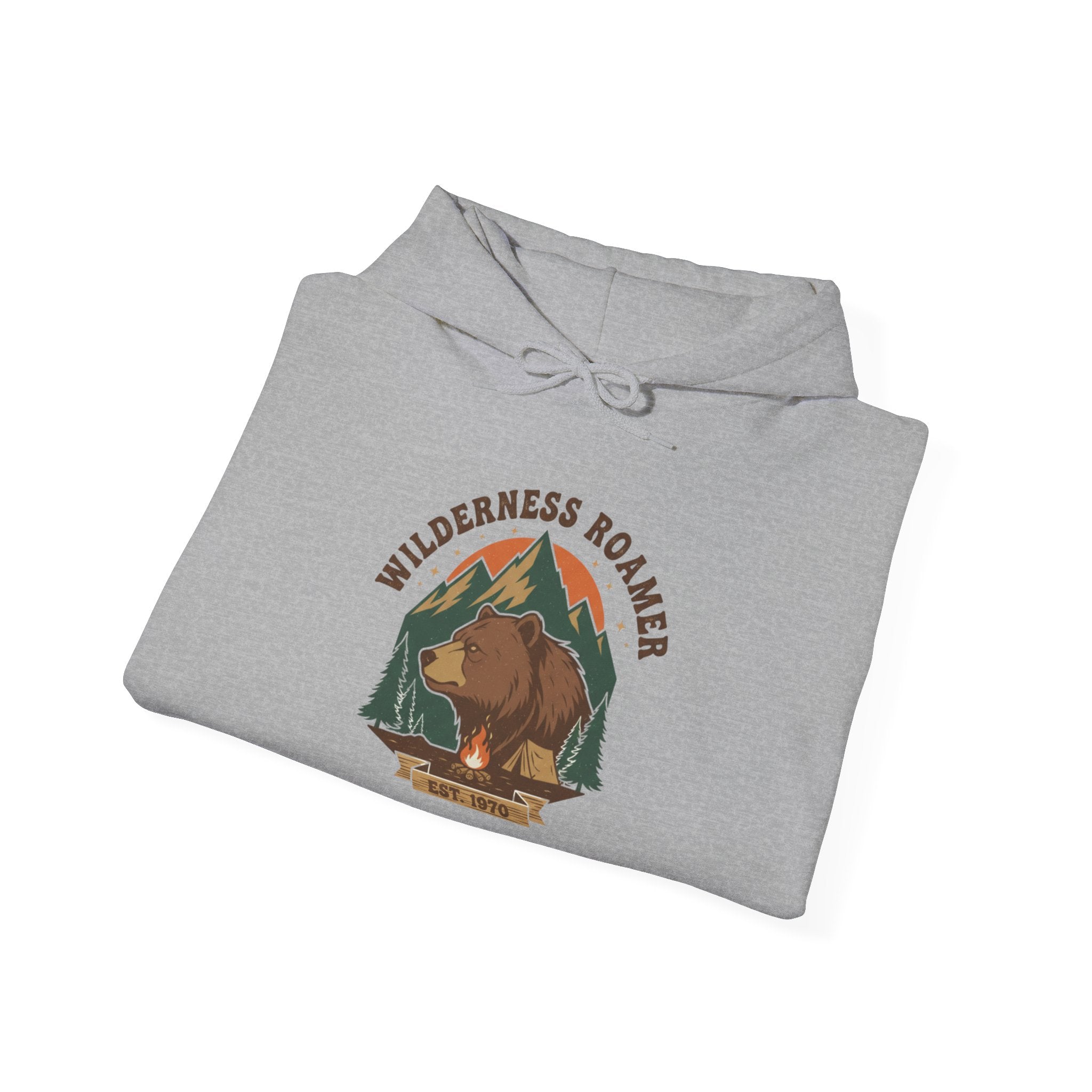 Retro Nature-Inspired Unisex Hoodie, Cozy Sweatshirt for Adventurers, Gift for Outdoors Lovers, Perfect for Campfire Nights, Relaxed Vibe Clothing