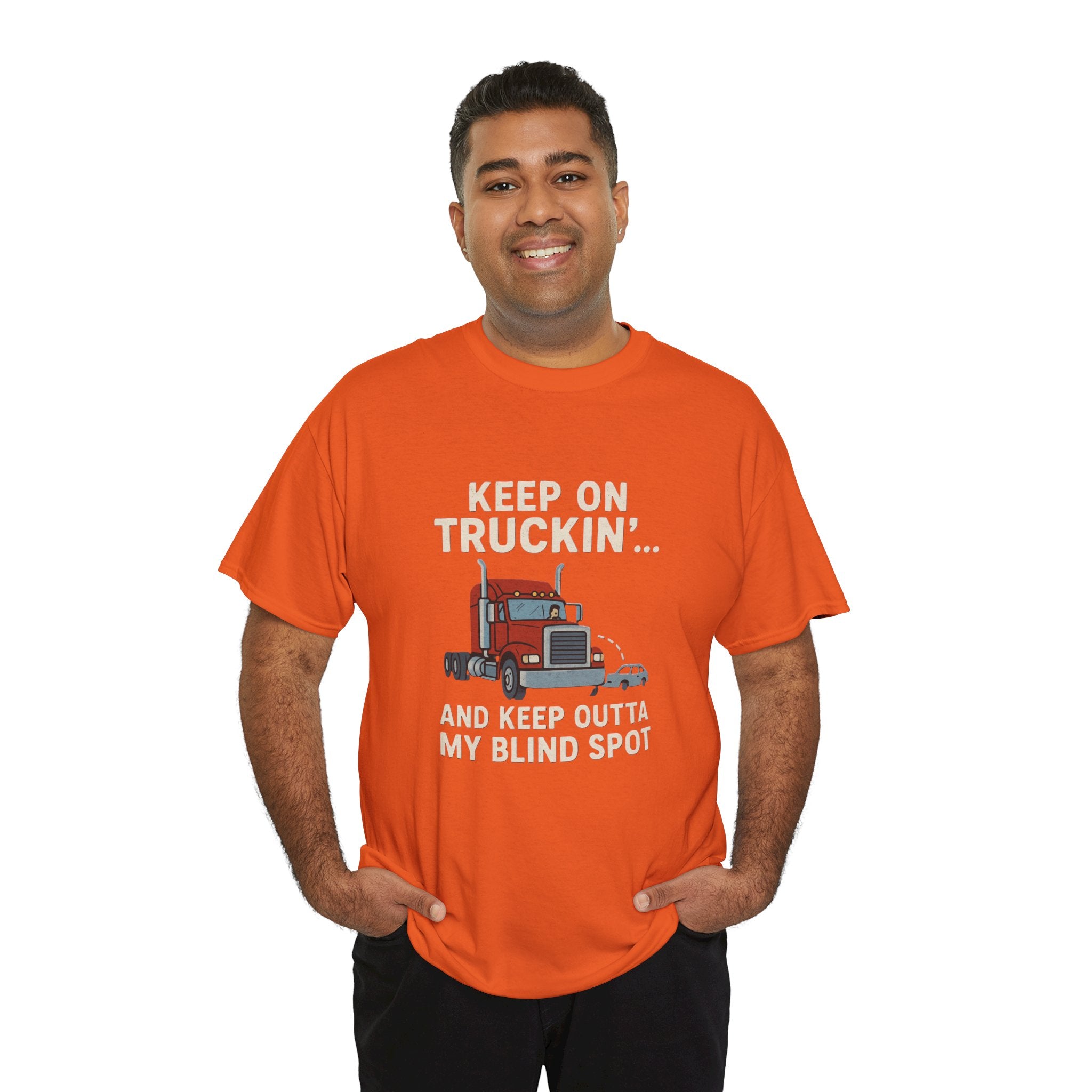 Keep on Truckin' Unisex Heavy Cotton Tee, Perfect Gift for Truck Drivers, Casual Wear, Trucking Apparel, Road Trip T-Shirt, Funny Gift