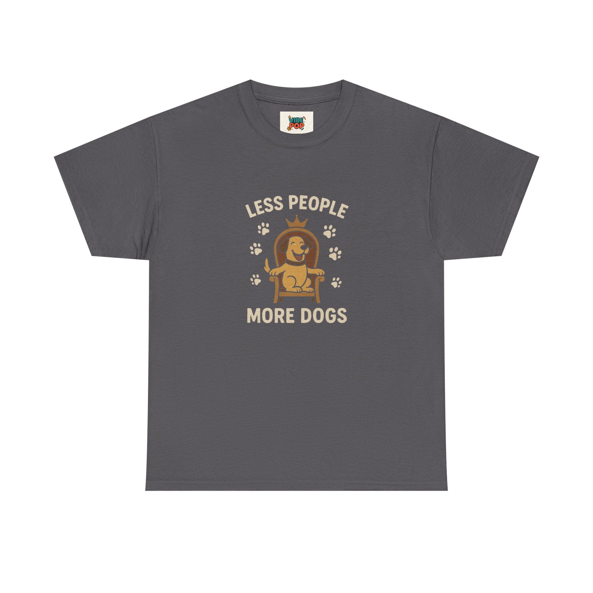 Unisex Heavy Cotton Tee - "Less People More Dogs" Graphic Tee, Dog Lover Gift, Casual T-Shirt, Pet Owner Apparel, Funny Animal Shirt