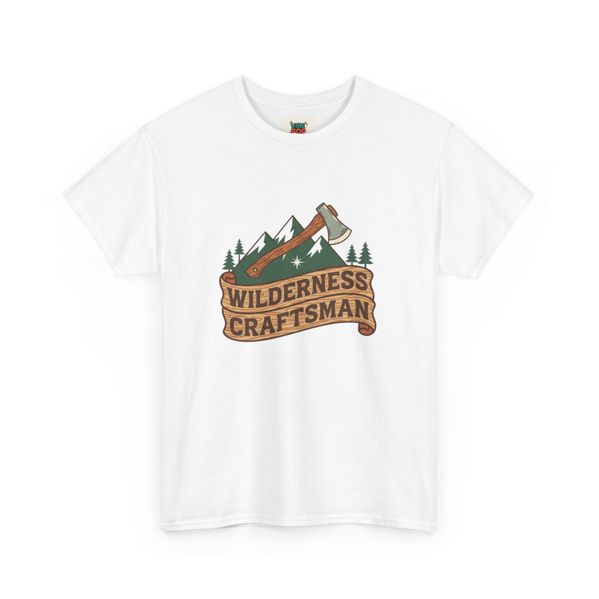 Retro Wilderness Craftsman Tee, Unisex Heavy Cotton Tee for Outdoors Lovers, Camping Shirt, Gift for Hikers, Nature Enthusiast Apparel